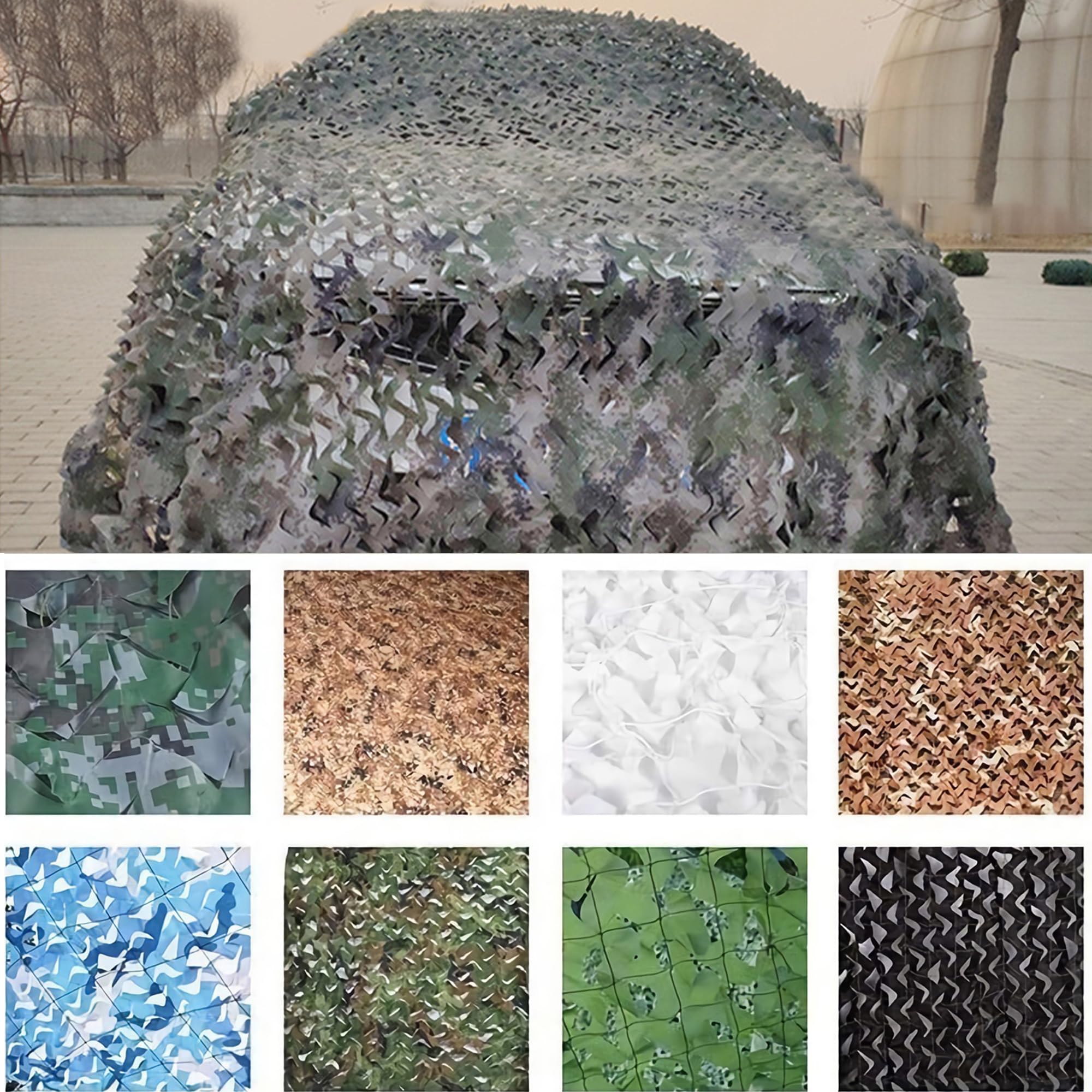 SDLLG Camouflage Netting Camo Netting Thickened 210D 5x7m -Green-C Party Decoration car Covers Camping Camouflage Sun net Privacy net Adjustable for Outdoor Decoration