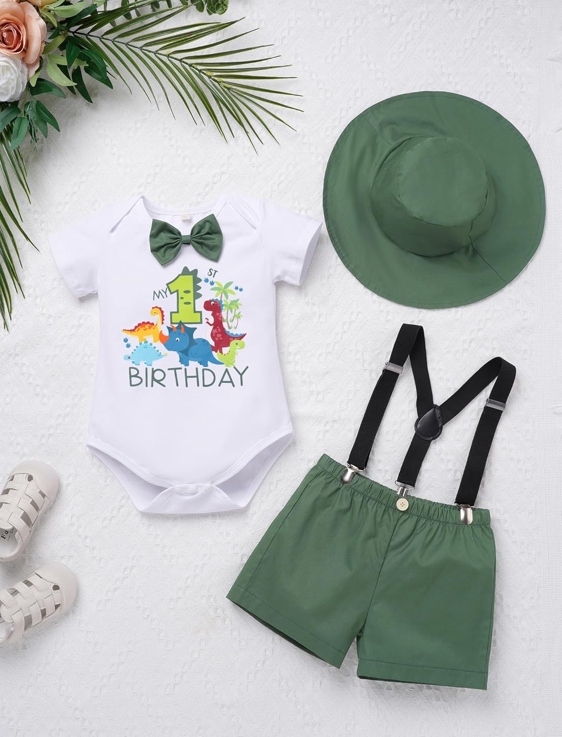 IBTOM CASTLE Baby Boy 1st 2nd Birthday Outfit Baby Boy Dinosaur Birthday Outfit Wild Clothes Cake Smash Outfits - Image 4