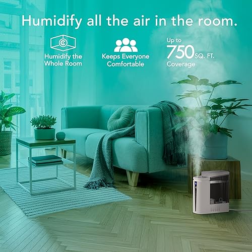 Miniatura 2 de Vornado MISTIC 8 Humidificador ultrasónico para toda la habitación, llenado superior, aromaterapia, tanque de 2 galones, salida de 3 galones,