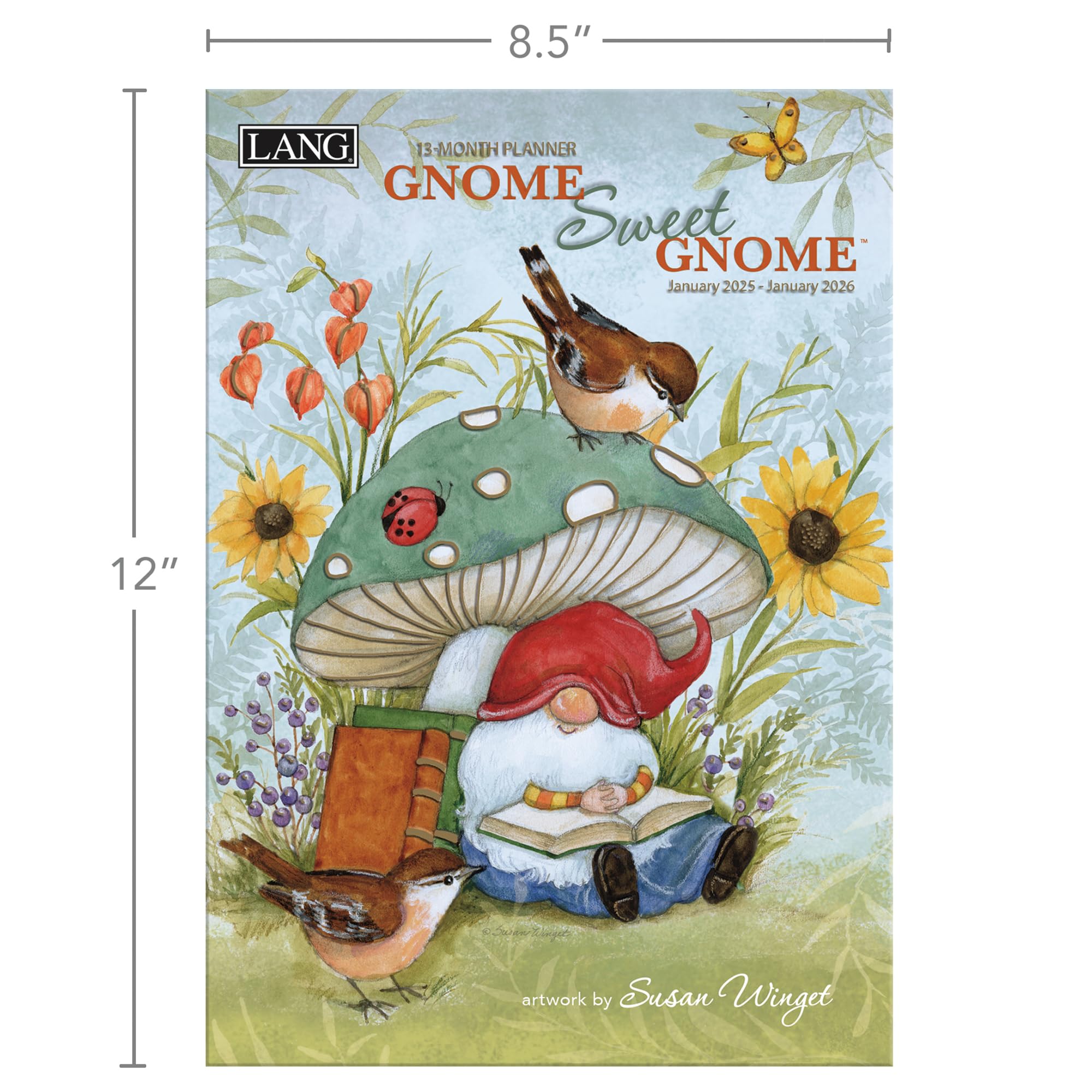 LANG Gnome Sweet Gnome 2025 Planner mensile (25991012126)