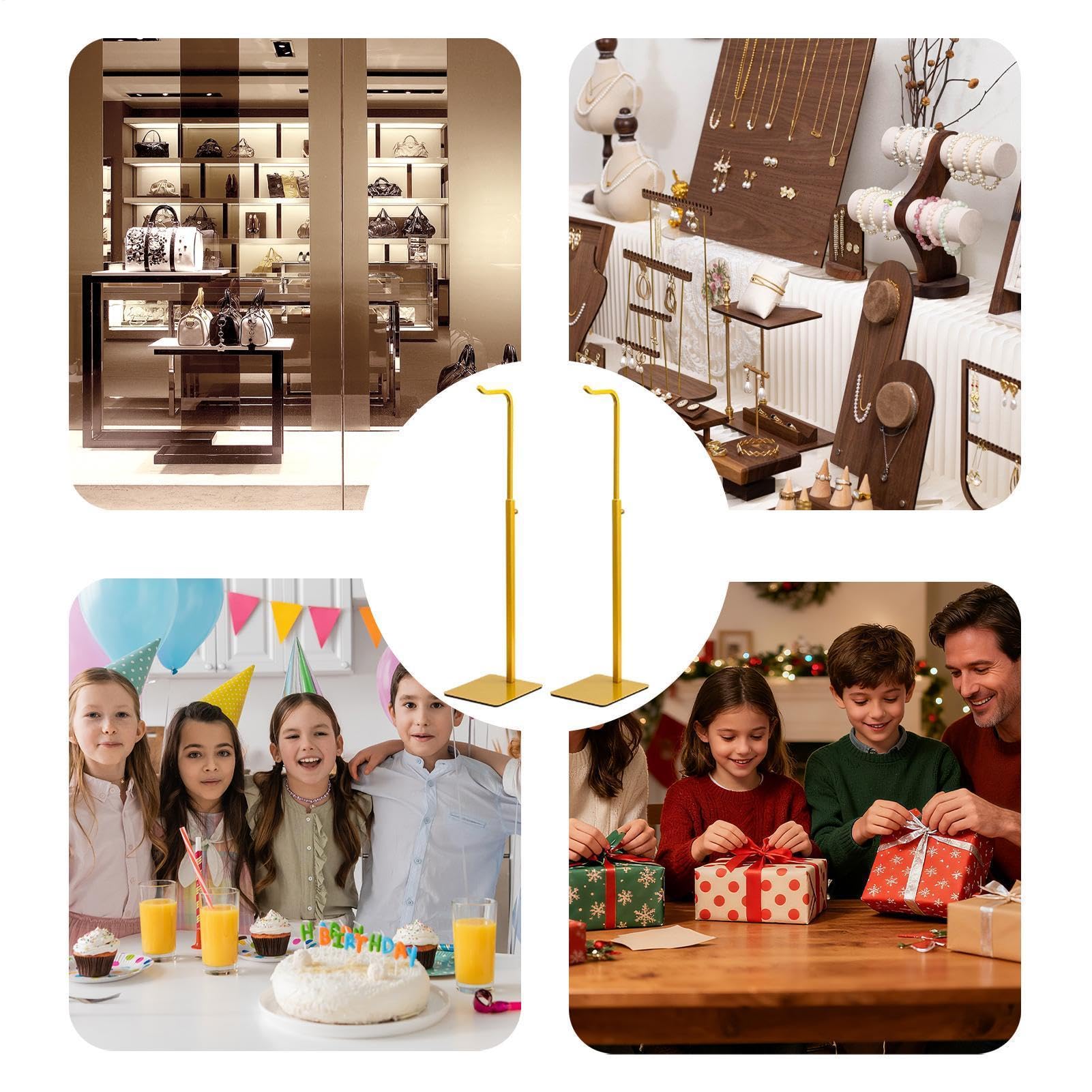 Supporto Per Banner Da Tavolo 2 Pezzi Display Banner Altezza Regolabile | Supporto Espositivo per Borsette per Donna Uomo Espositore Fiera Ristorante Caffè Scuola Casa Ufficio Appartamento Negozio