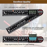 Vista 3 de Transportador de ángulo digital, regla de búsqueda de ángulos con 7 pulgadas7.874 in, herramienta de medición de ángulo para carpintería