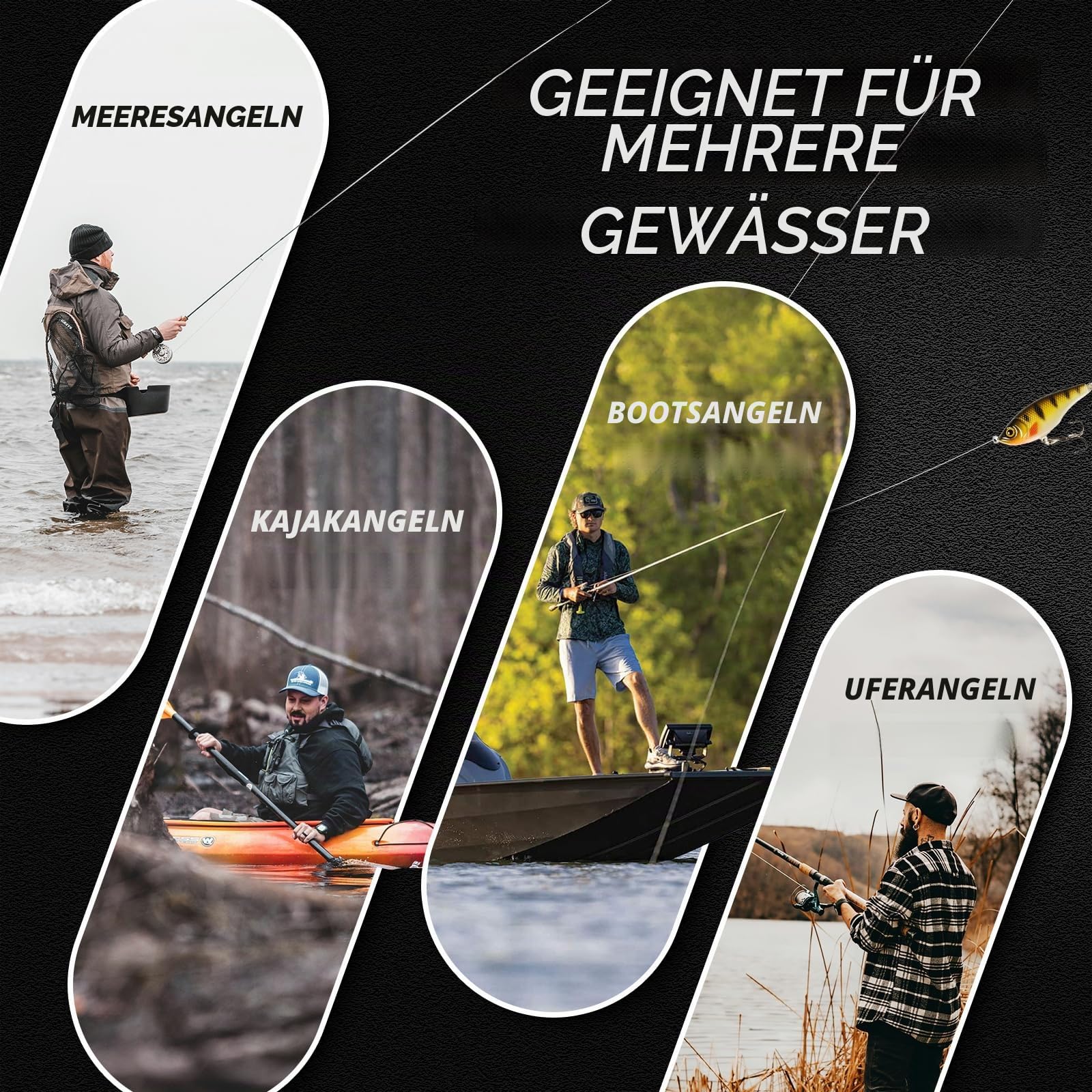 LUCKY Kajak Tragbarer Fischfinder Wandler Kabelloser Sonar Fischfinder Boot Wiederaufladbar Handheld Fischtiefenfinder Angeln MT-202