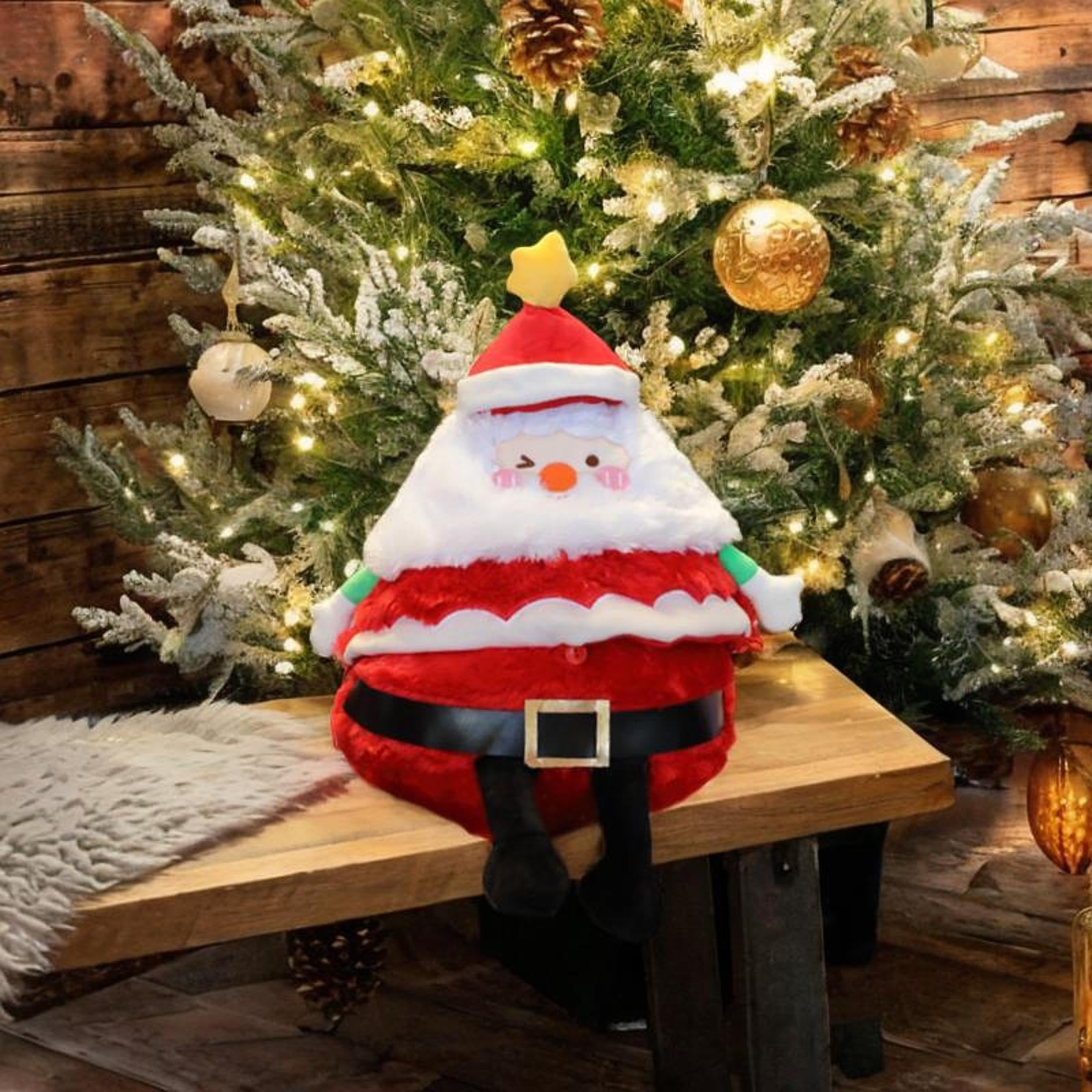 Muñeco Navidad Muñeco Festivo Figura Interactiva Juguete Navideño Musical y Material Velvet Adecuado para Regalo Decoración de Mesa Chimenea, Papá Noel