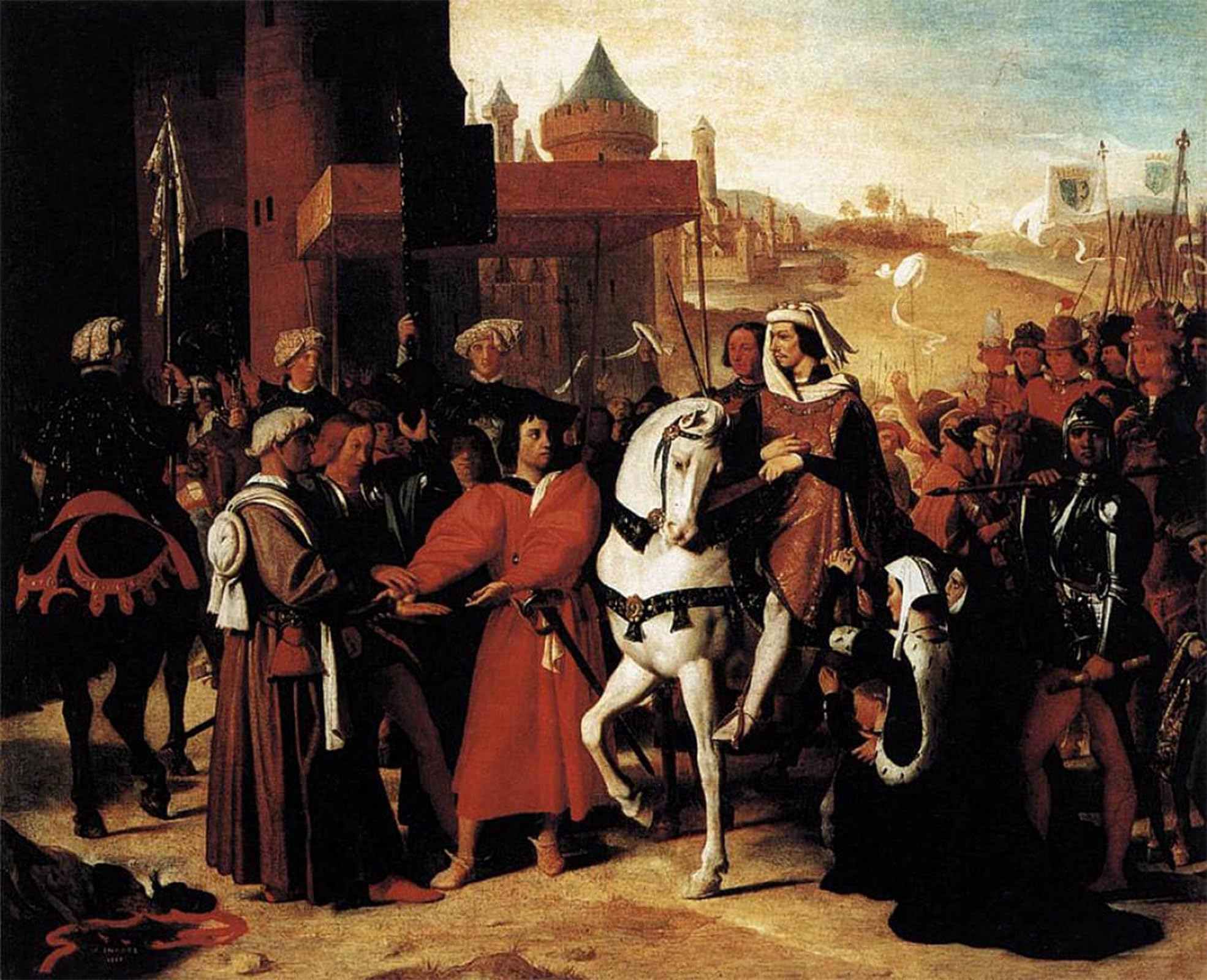 SERENDIPITP Retro Picture Poster Wall Art Pictures Painting the Entry of the Future Charles V by Jean Auguste Ingres Wall Art Canvas Print for Wall Decor 60x90cm