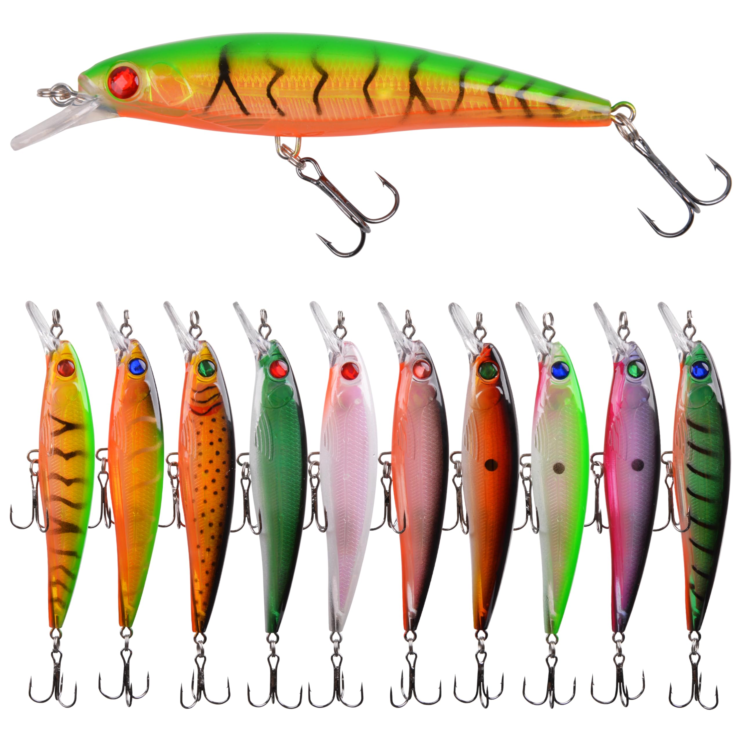 Accessoires Pêche Carnassier Lot De 10 Leurres De Pêche Jig Spinner - Leurres Artificiels Pour Perche, Brochet, Sandre - Hameçons Affûtés - Idéal Eau Douce Et Salée Spinning Pesca