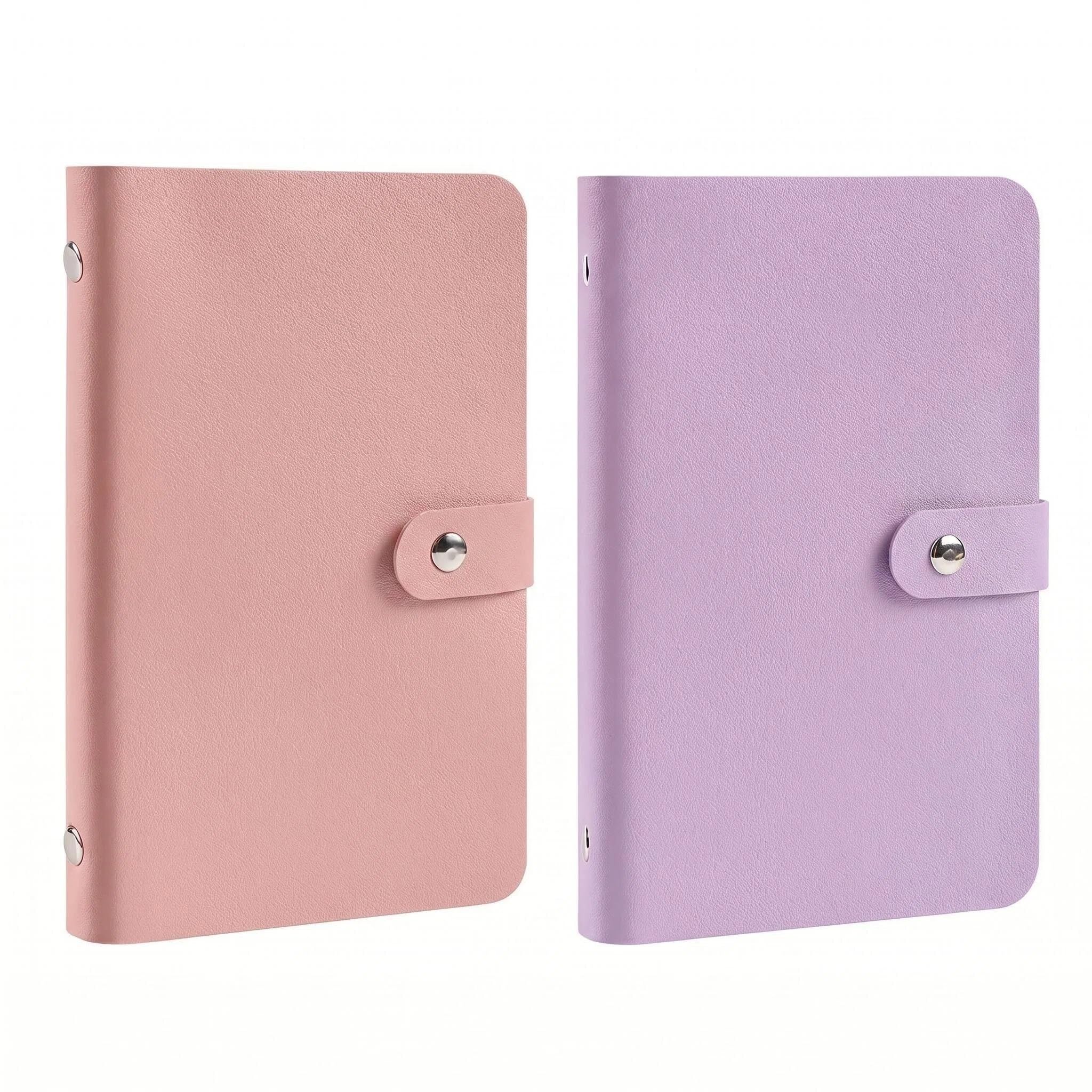 Comforso 2 Pack Money Saving Wallets, Pink and Purple A6 Size Cash Budget Binder in Durable PU Leather - Compact Money Wallet for Cash Management, Home, Office, Couples & Money Wallets for Saving