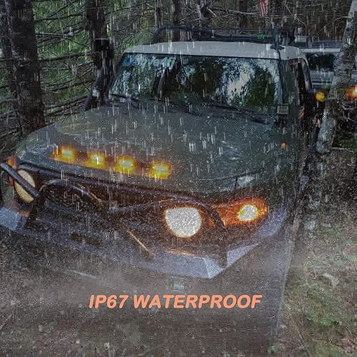 Miniatura 6 de Kit de luces LED ámbar ahumado de 4 pulgadas para parrilla delantera, 4 unidades, 4 unidades, 4 pulgadas, color ámbar, parrilla central, luz de