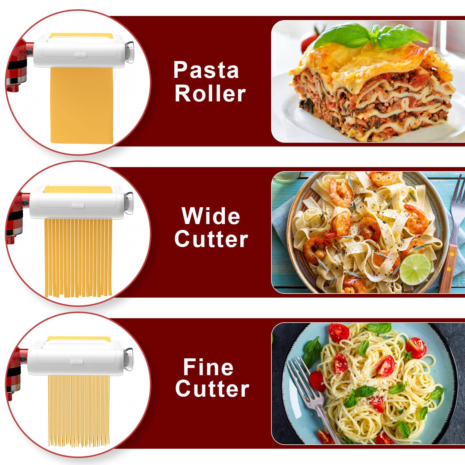 Amazon.com: Pasta Maker 3-in-1 Attachment for KitchenAid
