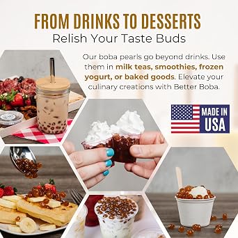 مجموعة شاي بوبا أفضل | DIY Home Bubble Tea Set - لآلئ بوبا السكر البني، قش بوبا قابل لإعادة الاستخدام، بهلوان، 3 شاي أسود| لآلئ تابيوكا نباتية خالية من الغلوتين