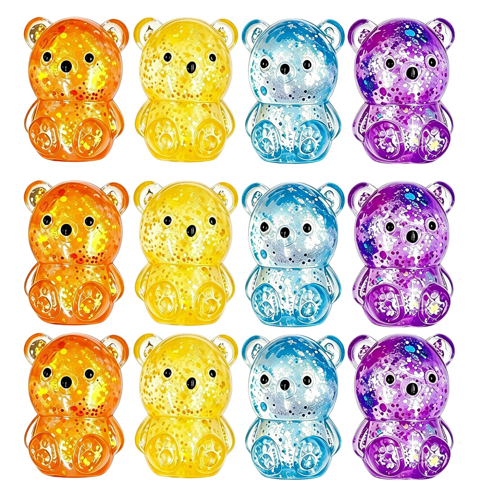 12PCS Bear Squishy, Sugar Squishies, Sugar Filled Squishies, Squishy Toys For Girls Stress Toys Relaxation and Stress Relief for Anxiety Relief Great as Festival Favor(Random Color)