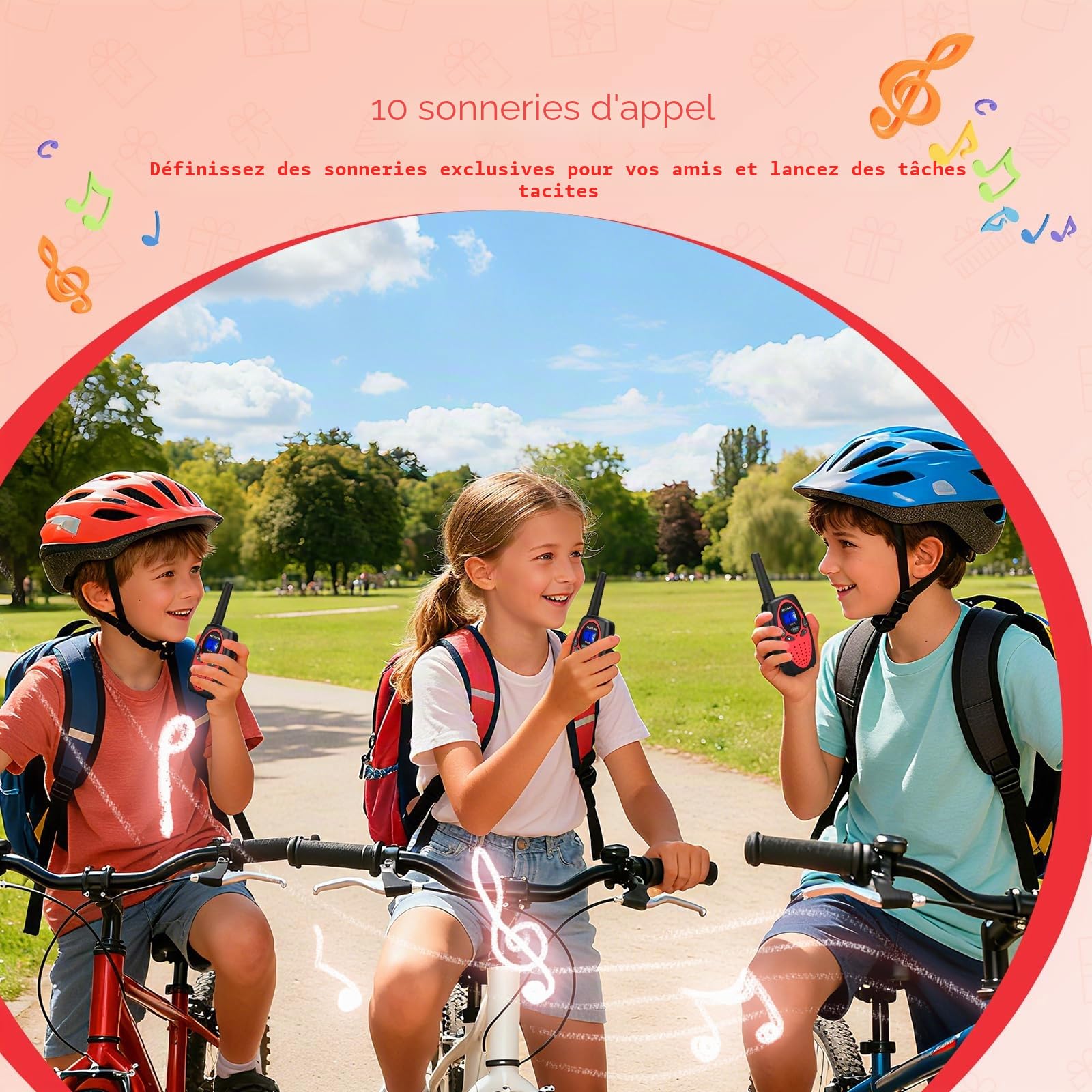 Retevis RT628 Talkie Walkie Longue Portée, Lot de 4 Talkie Walkies Enfants Adultes 8 Canaux VOX, PMR446, Facile à Utiliser, Walkie Talkie pour Camping, Randonnée, Fêtes et Aventure (2 Paires, Rouge)