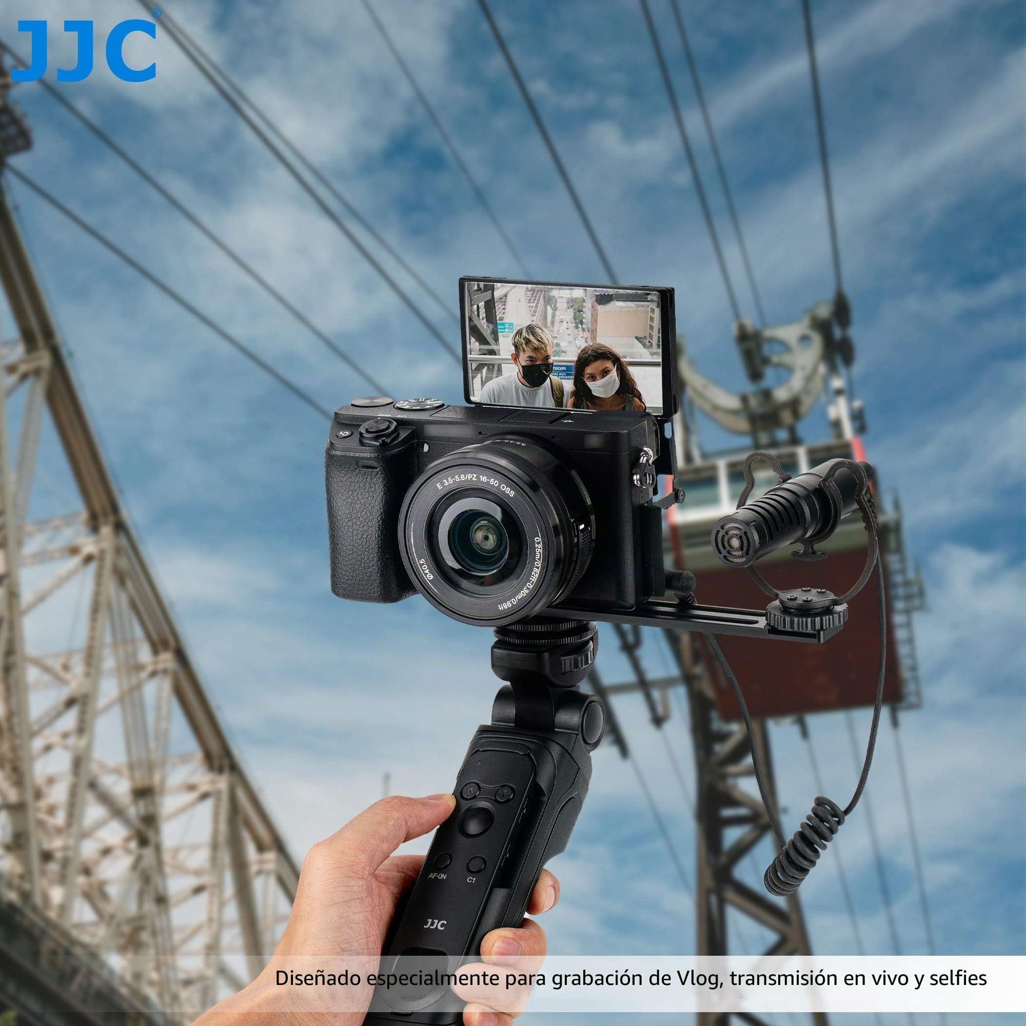 JJC Estabilizador para Cámaras Agarre con Mando a Distancia Selfies Vloger Compatible con Sony ZV-E10 ZV-1 ZV-1F A6600 A6400 A6100 A7C A7SIII A7III A7RIII A7RIV A7RV RX0II RX100VII Sustituye GP-VPT2BT | Para Sony ZV-E1 ZV-E10 ZV-1 ZV-1F RX1R III A6100 RX1