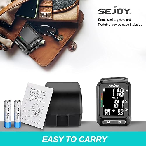 Miniatura 7 de Blood Pressure Machine Wrist Automatic Digital BP Monitor Adjustable Cuff 53-85 inch Large Backlit Display Irregular Heartbeat  Hypertension