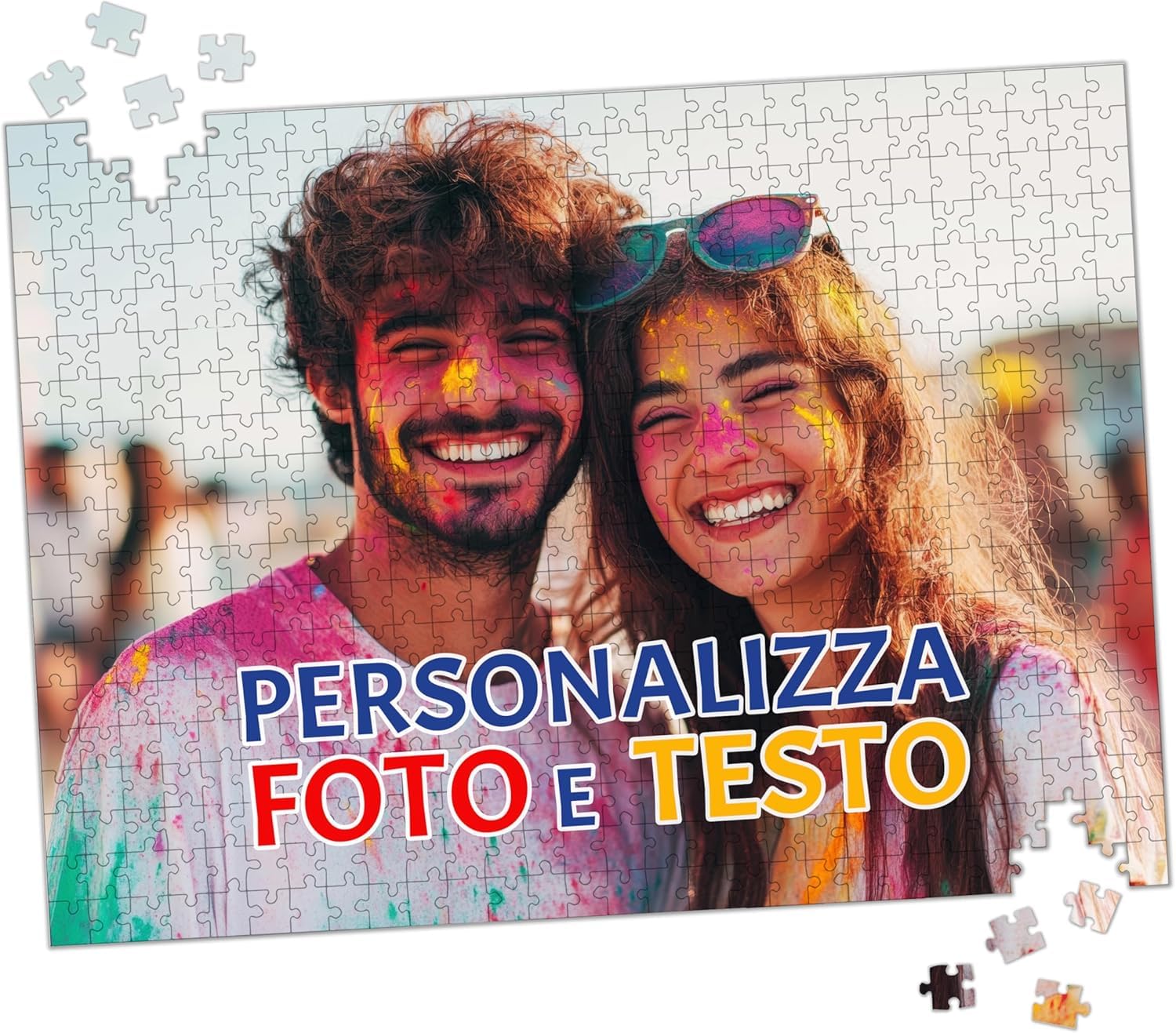 Puzzle Personalizzato con Foto e Testo 180 Pezzi - Colori vivaci, Stampa di Qualità - Include Scatola Protettiva e Immagine Guida per Assemblaggio - Idea Regalo per Coppie e Famiglie (180 pz)