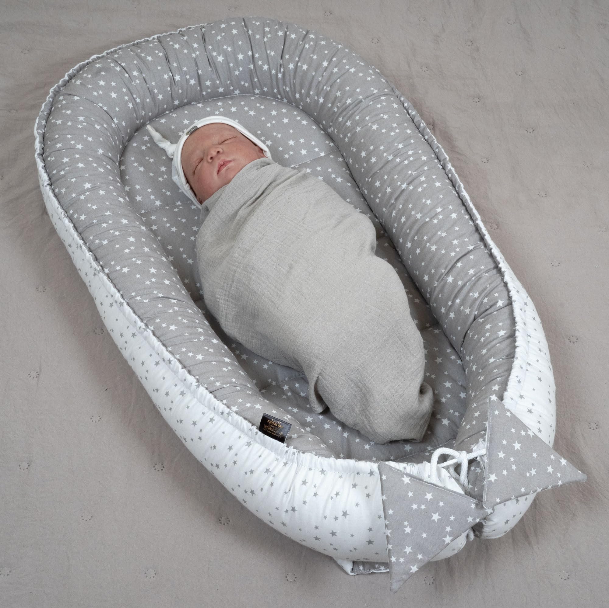PaLulli Nido da viaggio a 2 lati, per lettino da bambino, in 100% cotone, certificato Oeko-Tex (Galaxy)