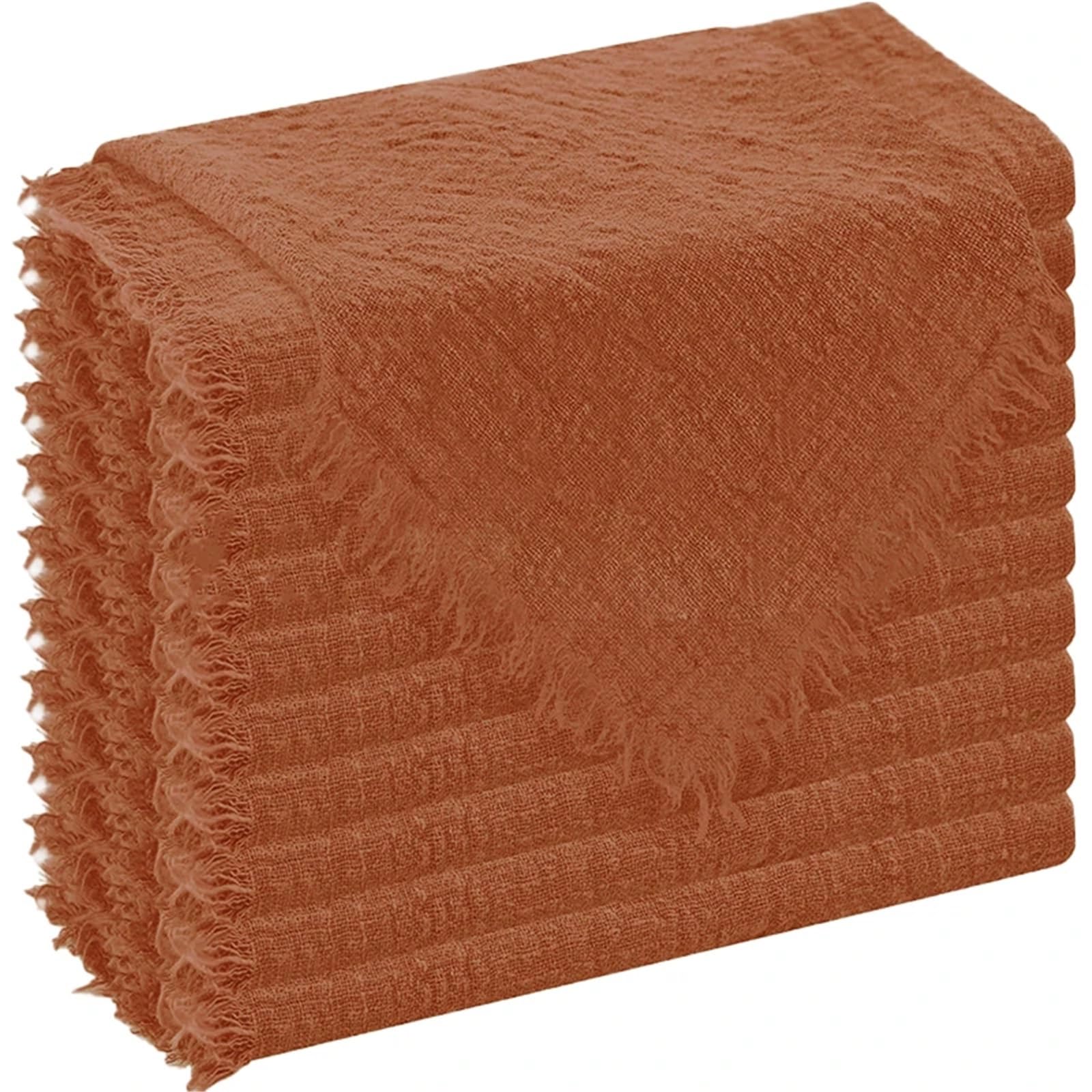 Servilletas de Tela Servilletas de Tela Borde pequeño absorbentes, 40x40cm, 2/6/12 Uds., adecuadas for decoración Mesa Restaurante, servilletas(Orange 12pcs)