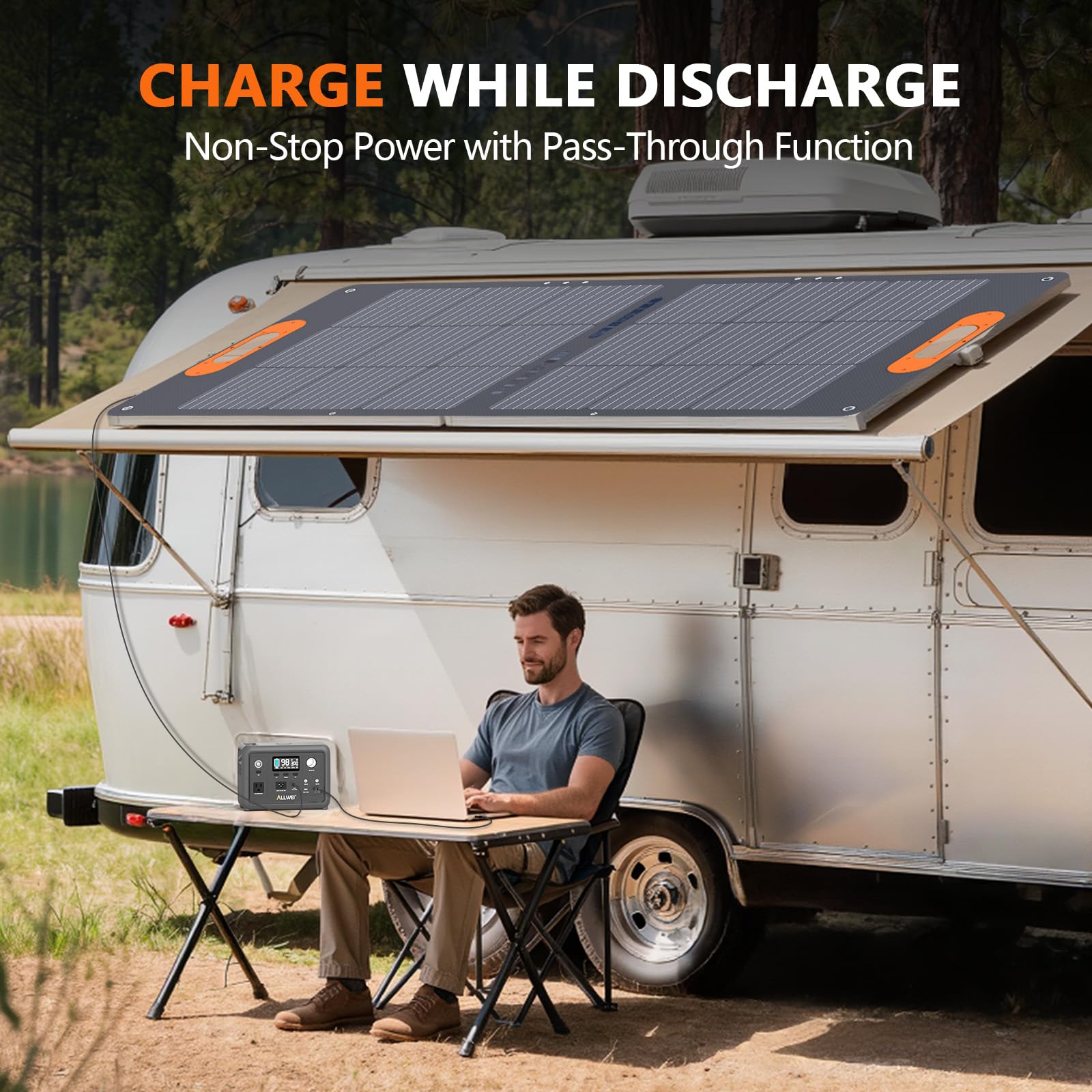 ALLWEI Portable Power Station 300W, 256Wh Solar Generator LiFePO4 Battery view 8