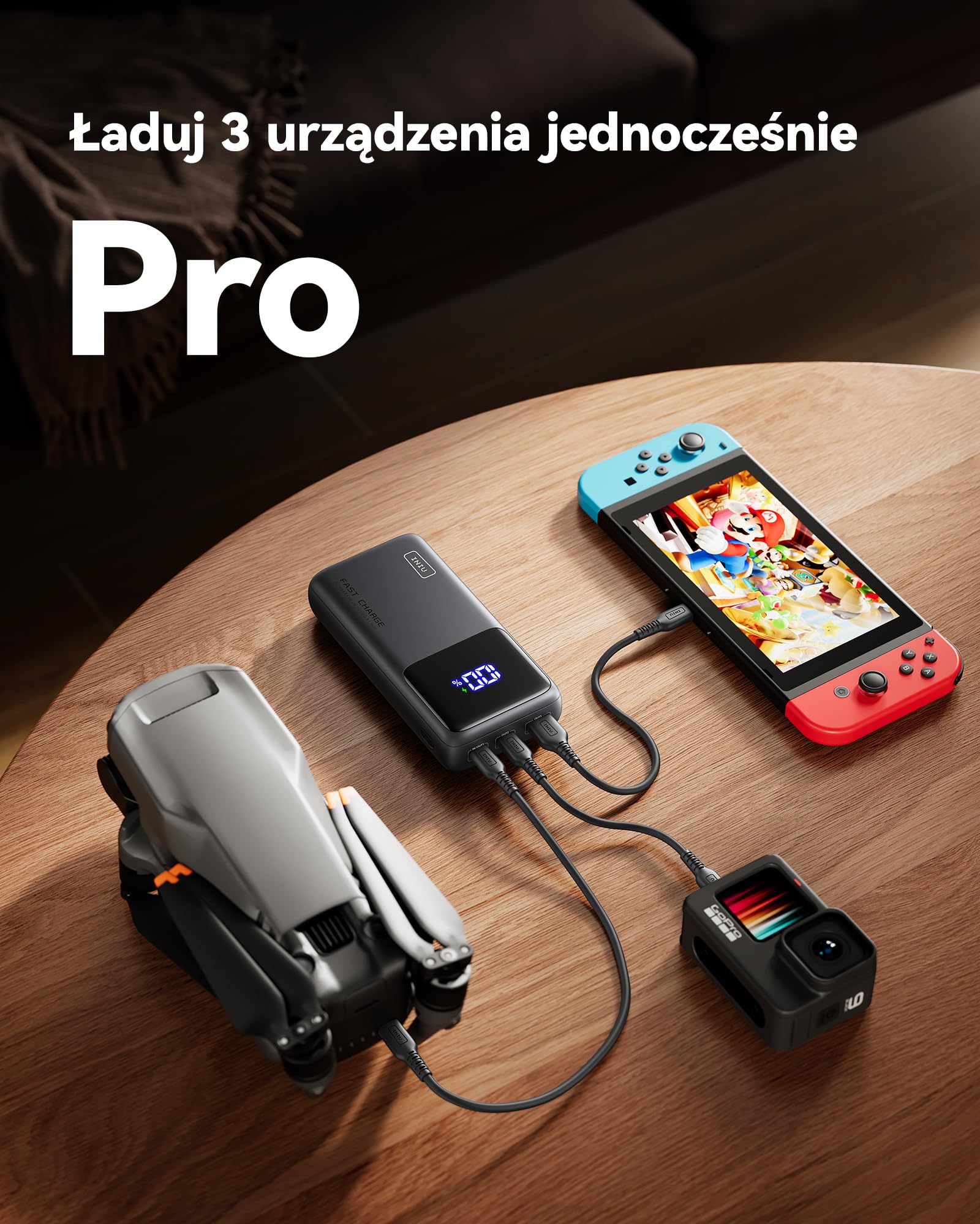 INIU Power Bank, 100W 25000mAh Powerbank Klein Aber Stark Telefon i laptop Zewnętrzne poręczne wejście i wyjście USB C, Kompatibel mit Macbook Pro iPad Air iphone 16 15 14 Pro Max Mini Steam Deck itp