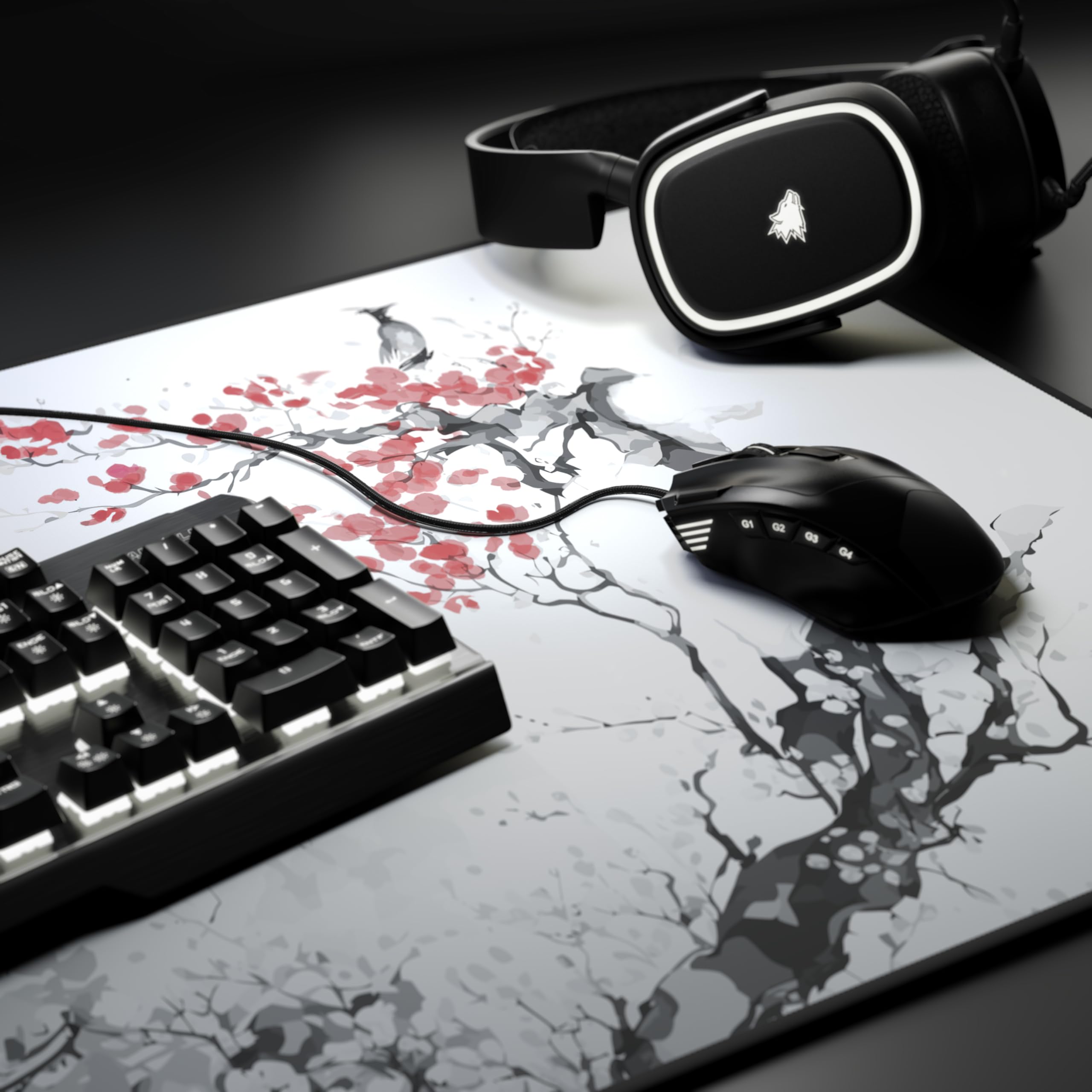 Tappetino Mouse Da Gaming TITANWOLF XXL - 900x400mm, 3mm Spessore | Base Gomma Antiscivolo, Design Wolf Skull - Foto 9