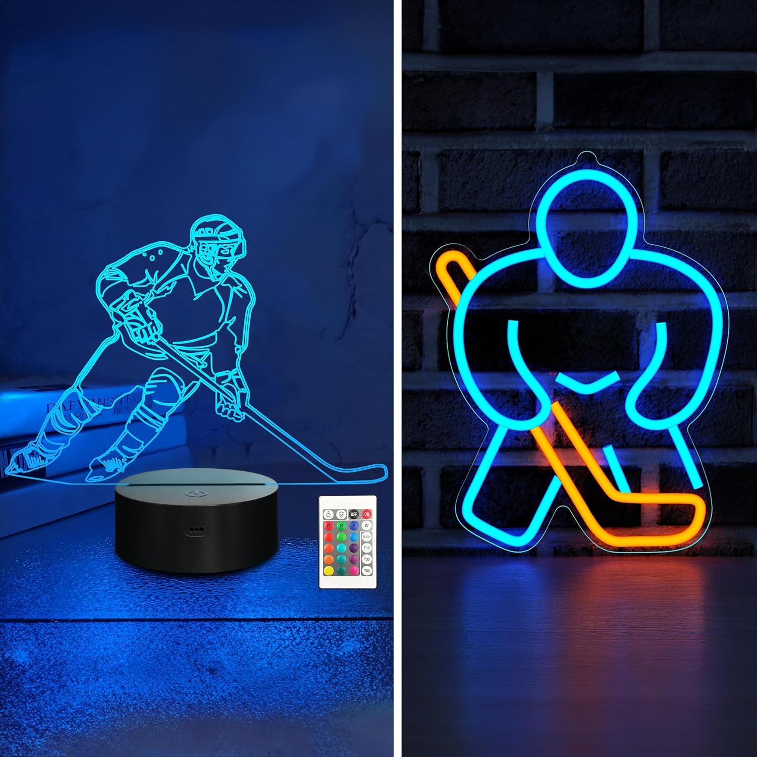 Lampeez Ice Hockey Player 3D Night Lights & Neon Sign Tools & Home Improvement