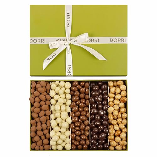 Dorri - Assorted Chocolate Coffee Beans 600g | Chocolate Covered Coffee Beans Selection Luxury Gift Box - Dark Chocolate Coffee Beans, Milk Chocolate Coffee Beans, Cocoa Dusted Coffee Beans - Gift Box - Assorted Coffee Beans 600g