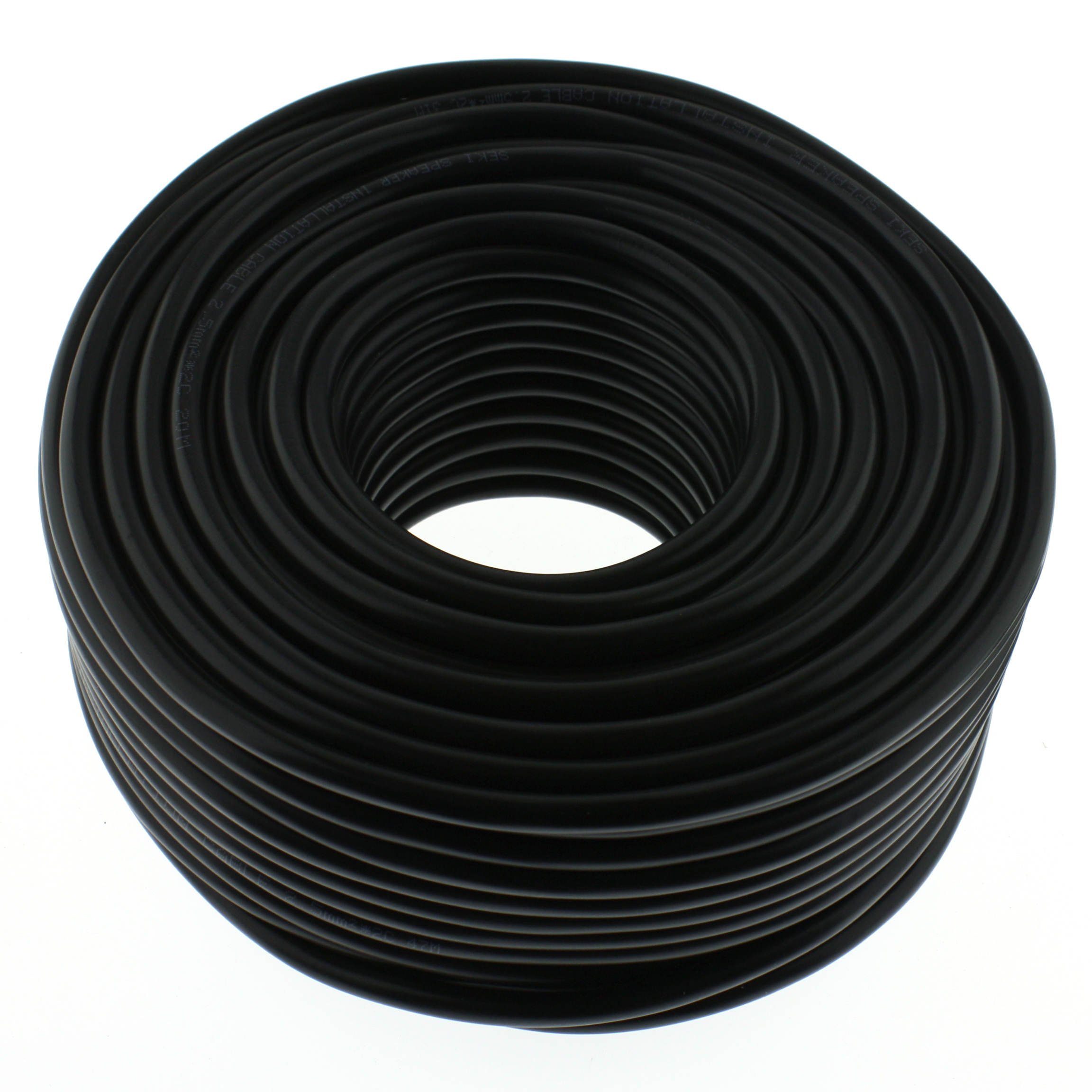 Câble de haut-parleur rond de 50 m - 2 x 2,5 mm² - Professionnel PA - Câble d'installation audio et rond