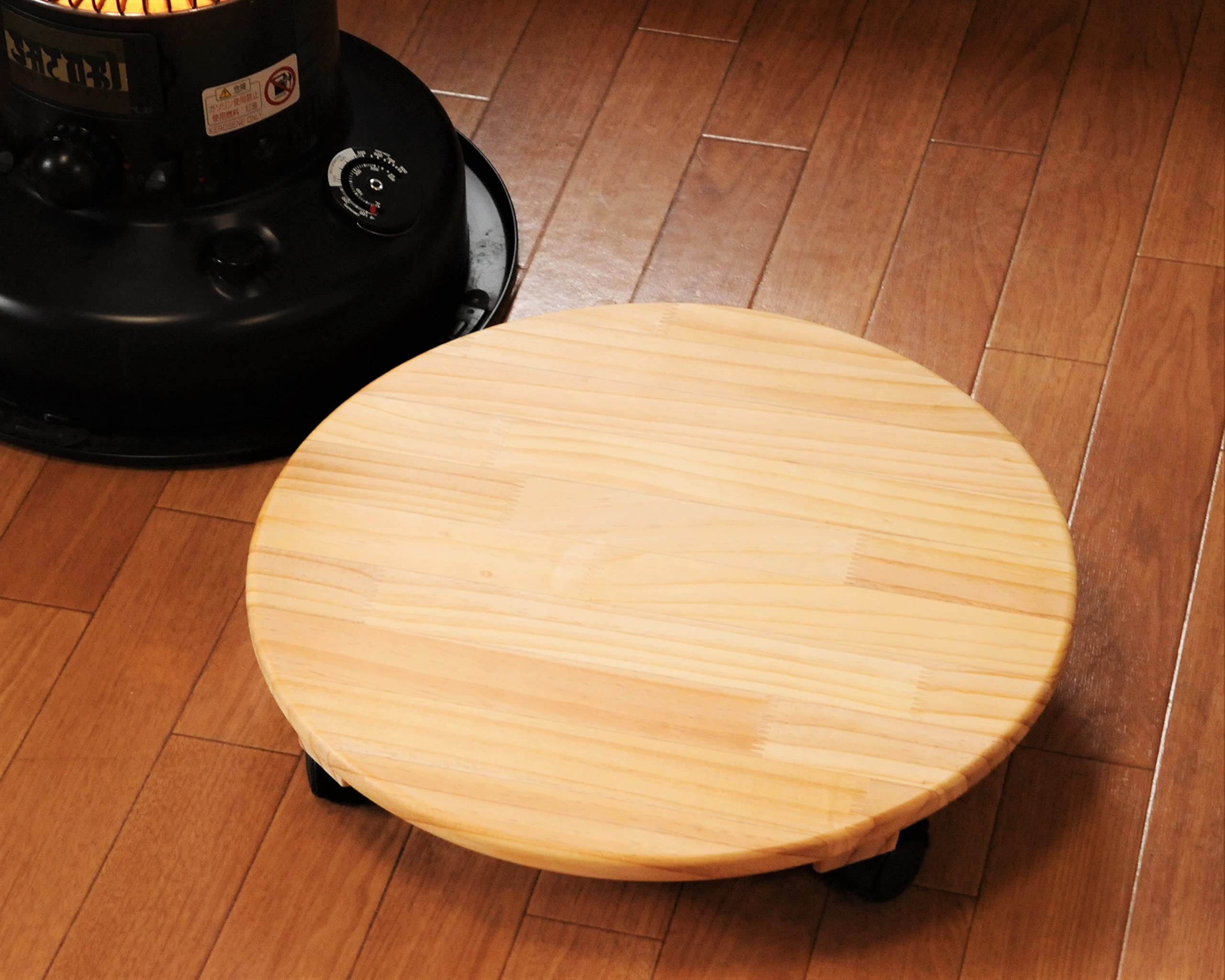 Amazon.co.jp: 円形木製ストーブ台車 直径45㎝ ウッドナチュラル