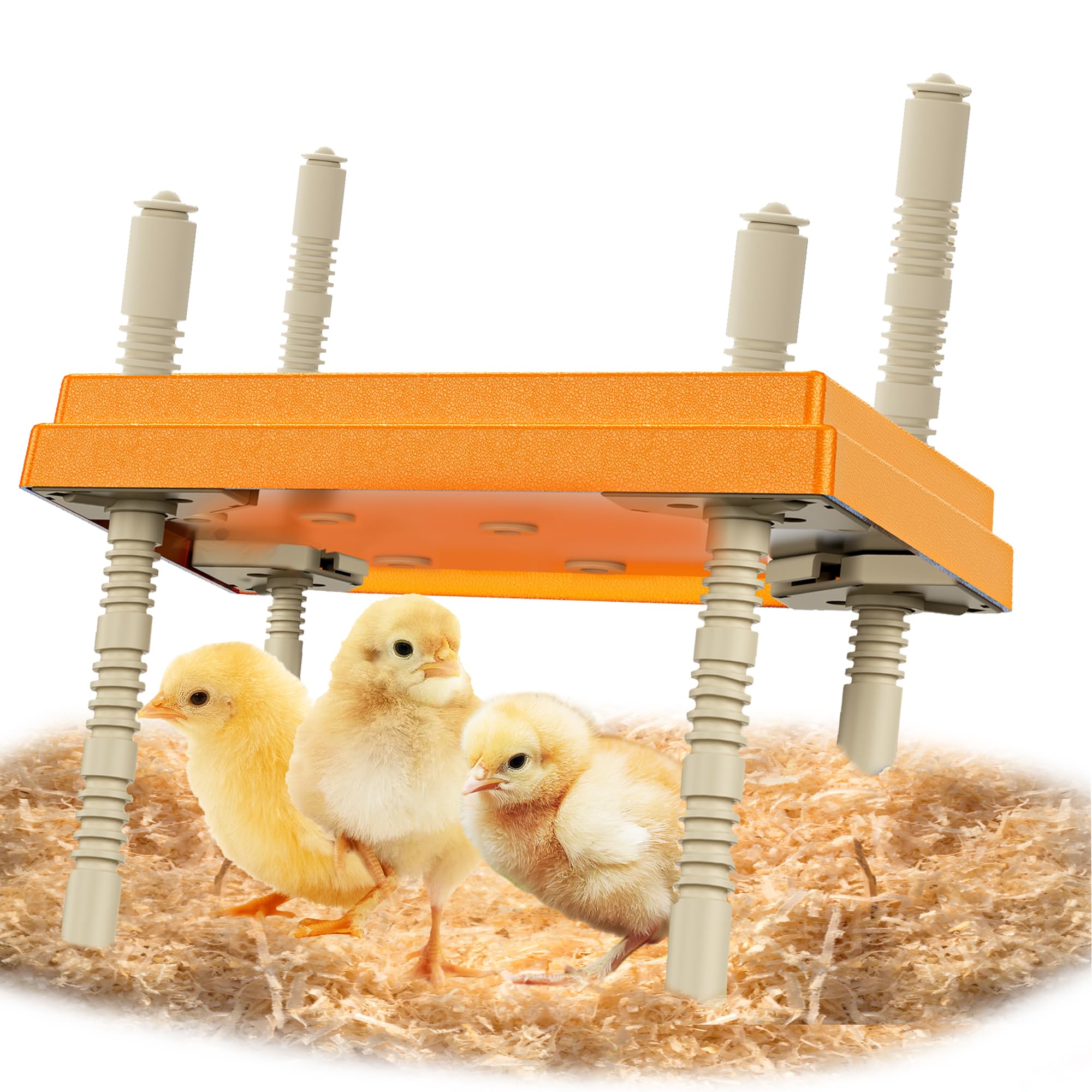 Brooder Plate with Adjustable Temperature & Height,10" x 10" Chick Heat Plate (Orange)