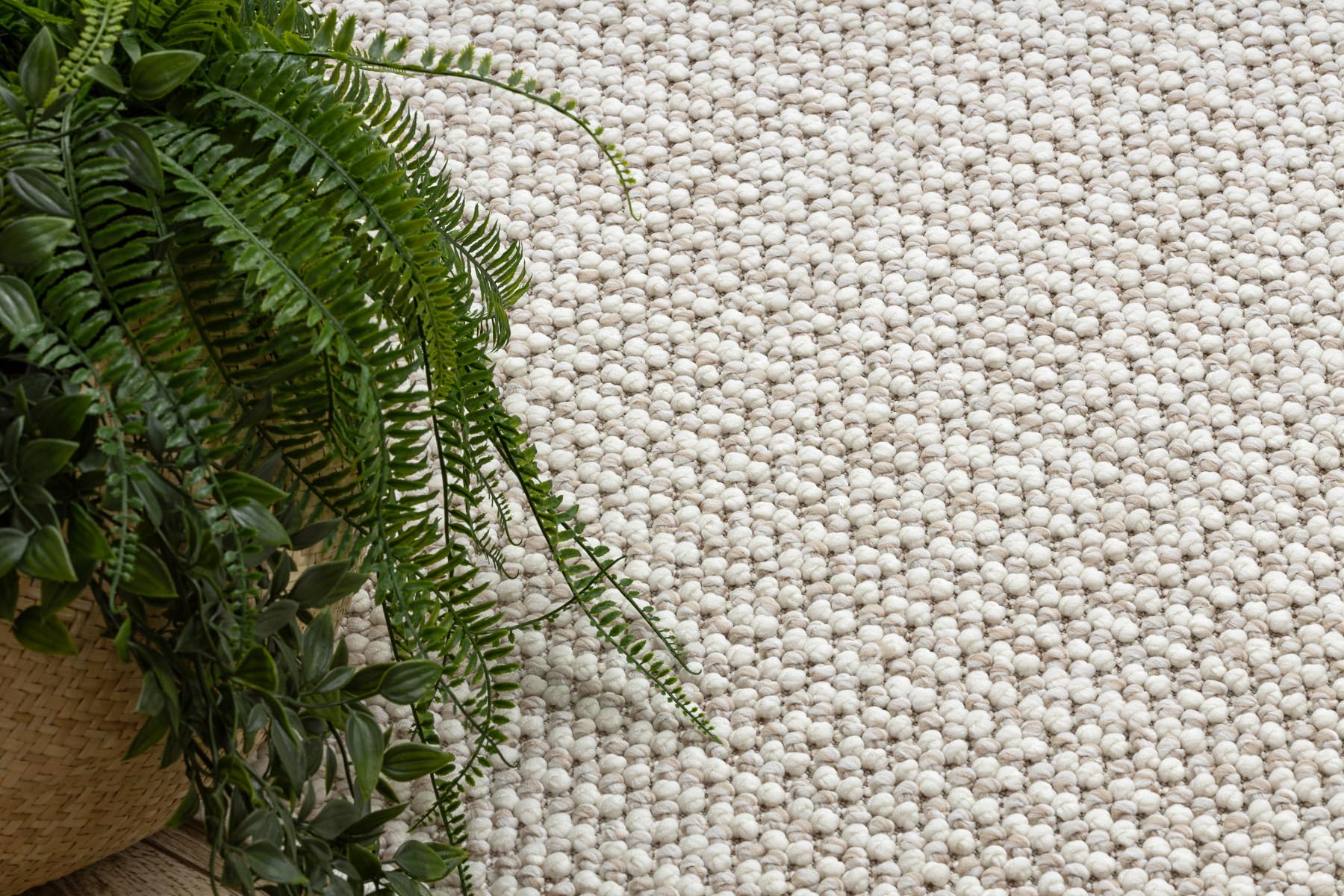 rugsx Teppichläufer Casablanca Loop, weicher Schlingenteppich, strapazierfähig & pflegeleicht, für Wohnzimmer, Schlafzimmer, weiß/beige 100x300 cm