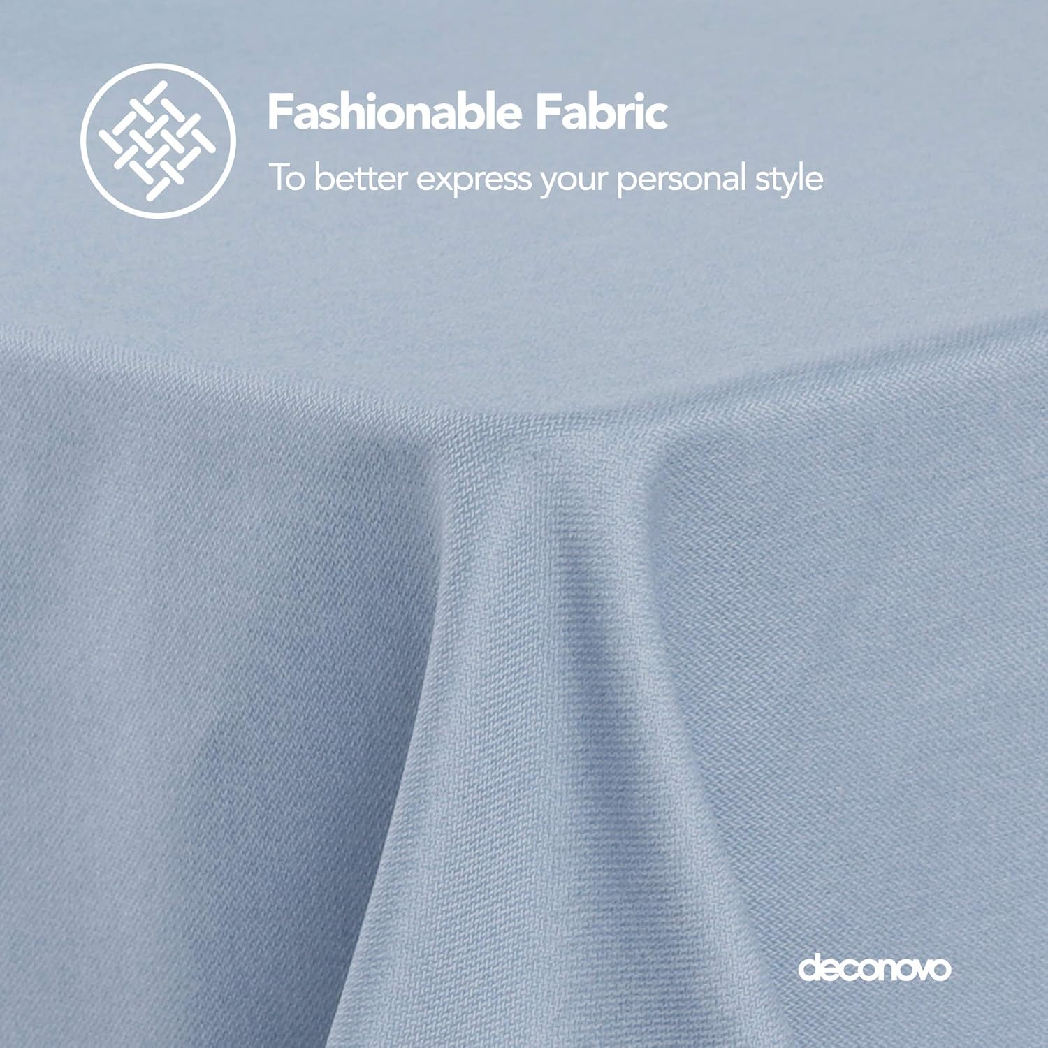 🔥 Deconovo Solid Water Resistant Table Cloth Square Tablecloths for Kitchen Room, 54x54, Sky Blue