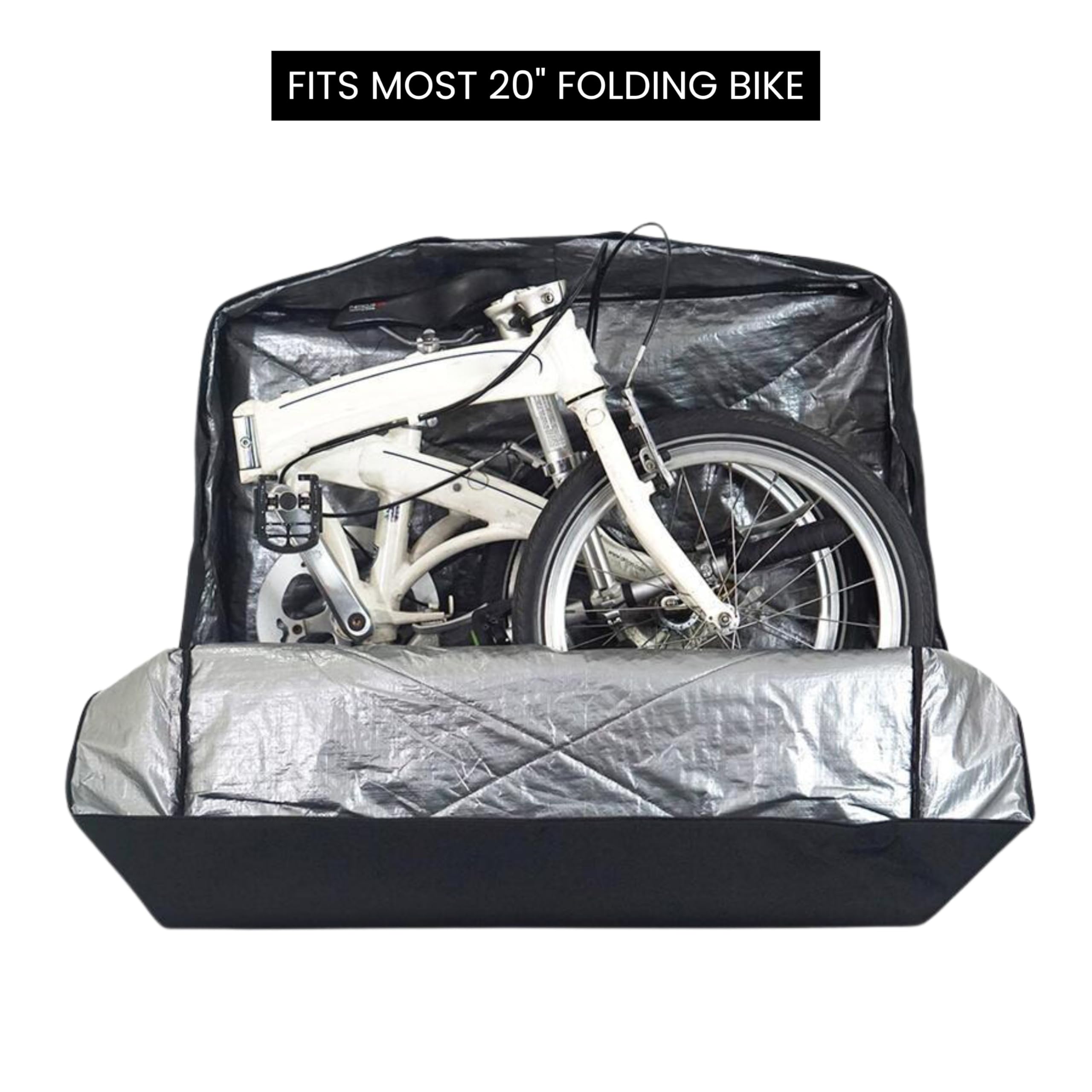 Vincita Soft Transport Bag with 4 Wheels Folding Bike Pouch - Bicycle Print Plus Garment Travel Case MTB Road Mountain Transport Outdoors - 20 Inch Long