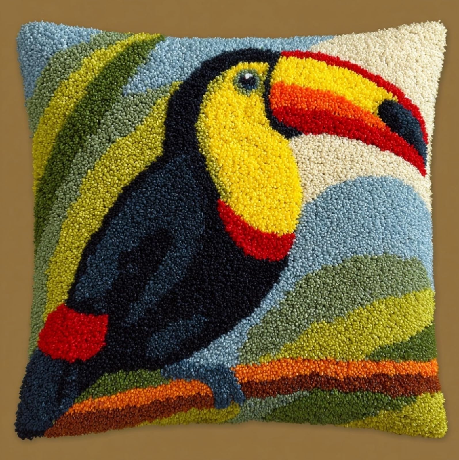 WallustrioaW Latch Hook Case Kits for Adults 43x43cm,Woodpecker