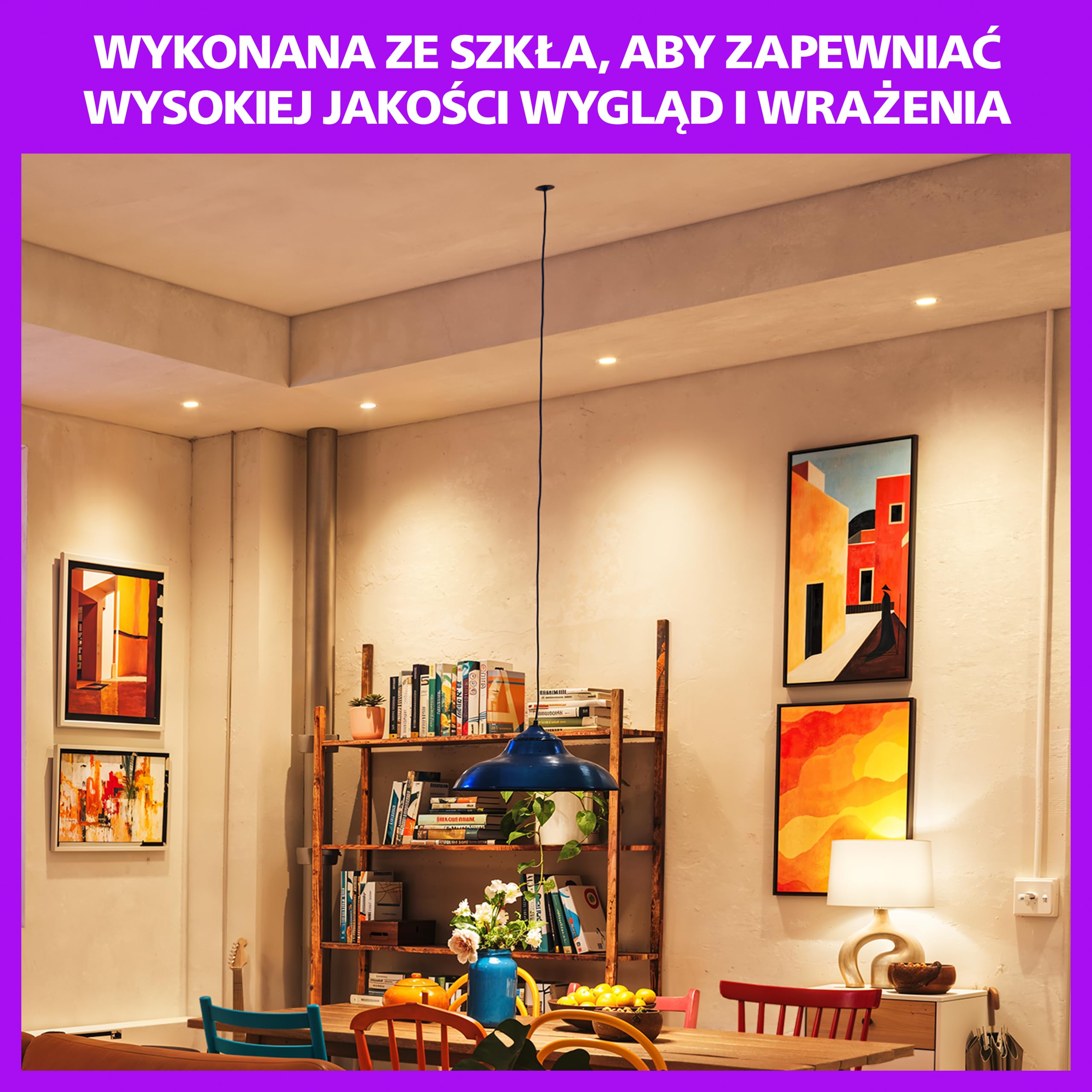 Smart RGB GU10 Szklana Żarówka LED, 3 szt., B22, 345 lm, Kolorowe i Regulowane Białe 2200–6500 K, Mocne Przyciemnianie, Connected by WiZ, Alexa, Google Home, Apple Home