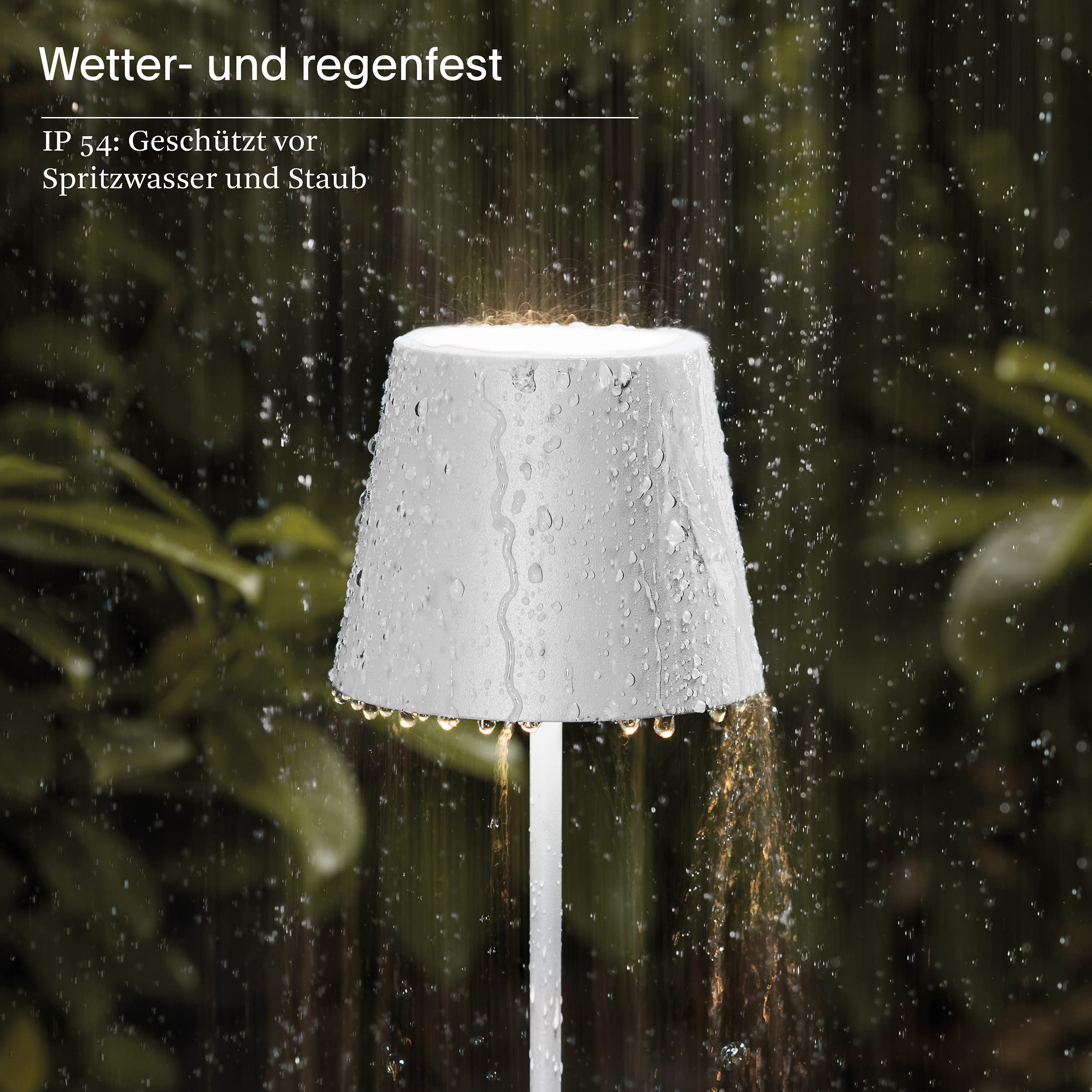SIGOR Nuindie LED-Akku-Tischleuchte für Garten und Terrasse (weiss)