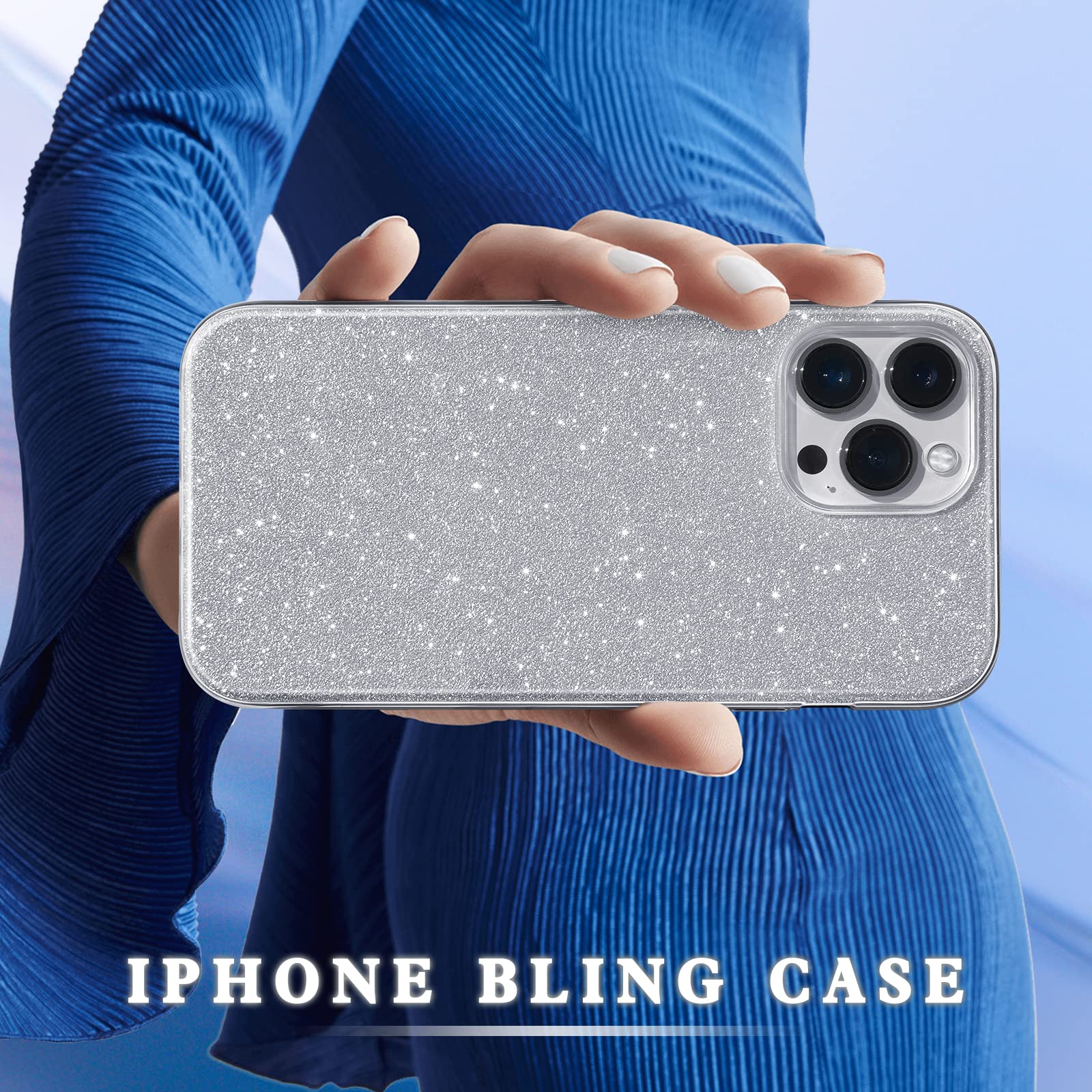 Leathlux Cover Compatibile con iphone 13 Custodia Glitter Brillantini