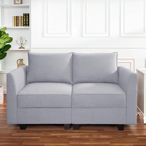 Naomi Home Elizabeth Modern DIY 2 - Seater Gray/Linen/Loveseat