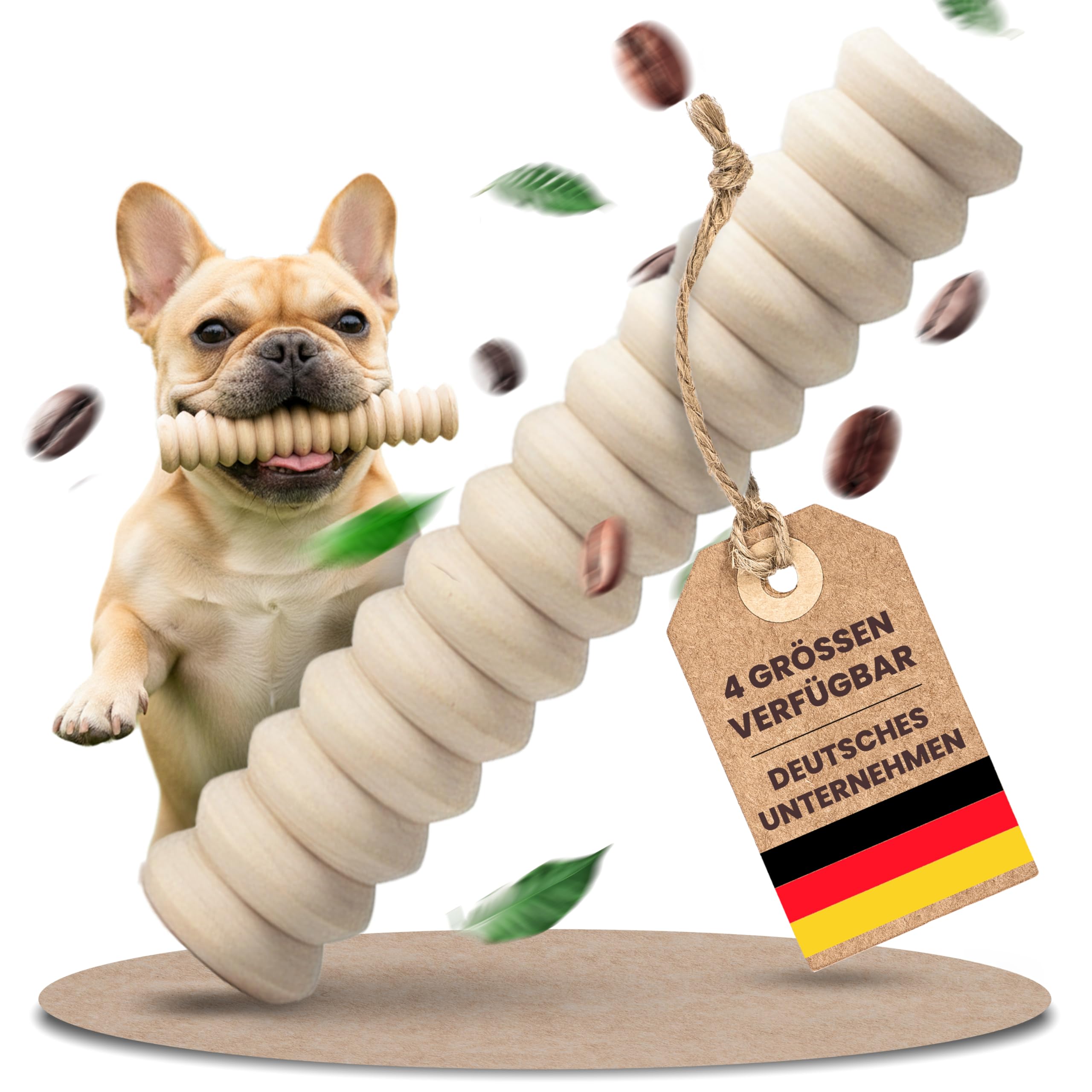 SympaTierisch Kaffeeholz Hundeknochen – Premium Hundekaustab aus 100% natürlichem Kaffeeholz - langlebig & splitterarm zur Zahnpflege ohne Zusatzstoffe - M - 16 x 3,5 cm