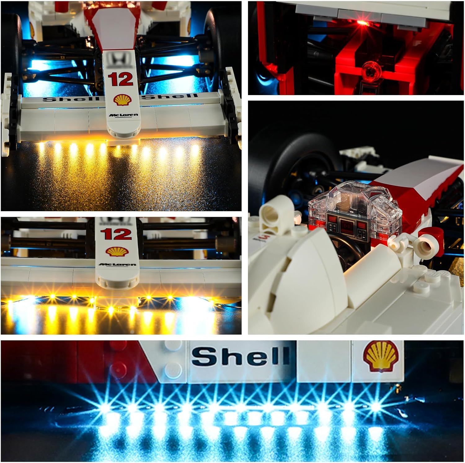 YEABRICKS LED Light for 10330 Icons McLaren MP4/4 & Ayrton Senna Building Blocks Model (Building Set NOT Included)