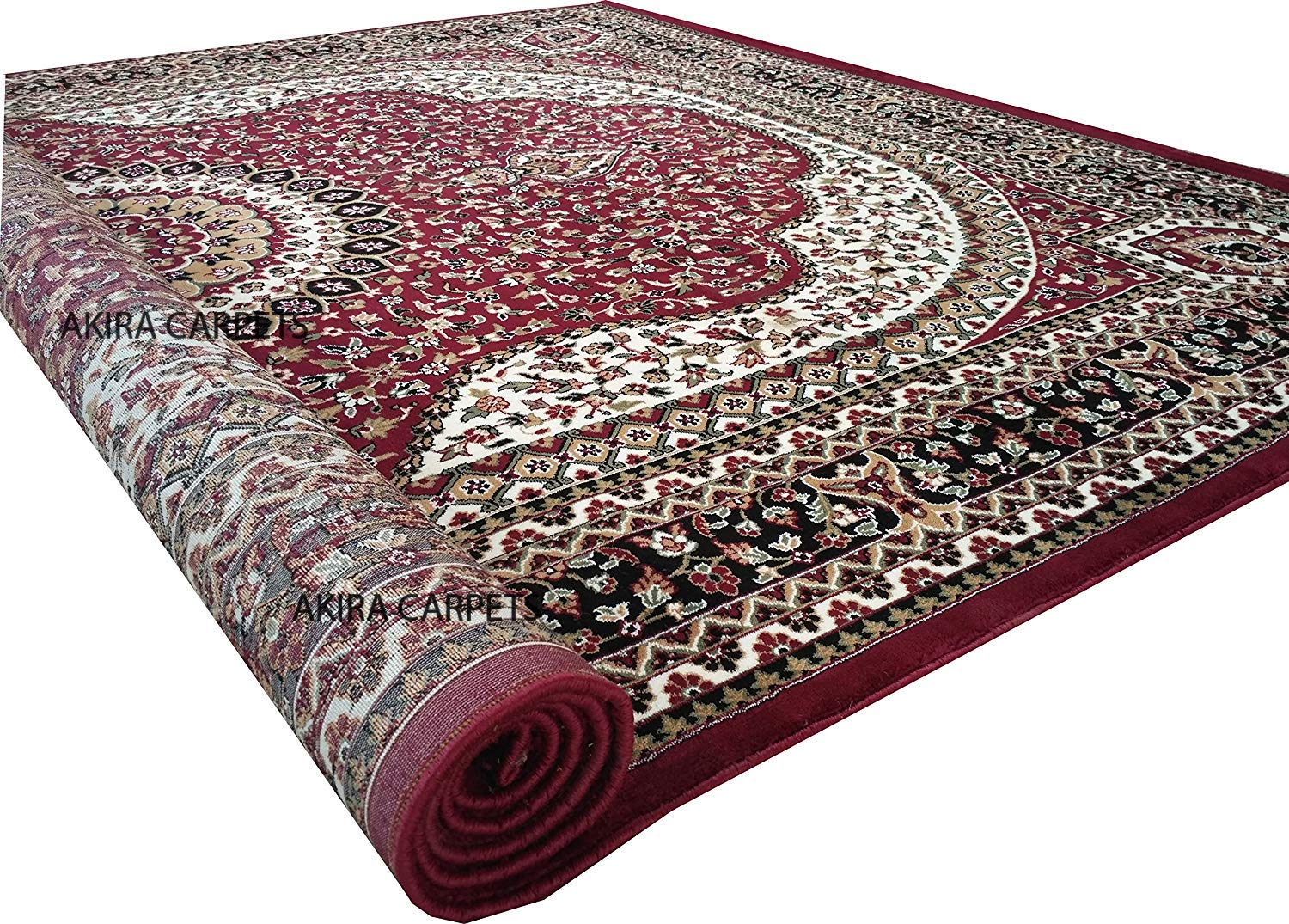 AKIRA CARPETS Kashmiri Traditional Persian Design Rectangular Carpet For Your Living Room And Bedroom And For Hall Size 9 X 12 Feet Color-Ivory (B08SL8K7KN) Amazon Price History, Amazon Price Tracker