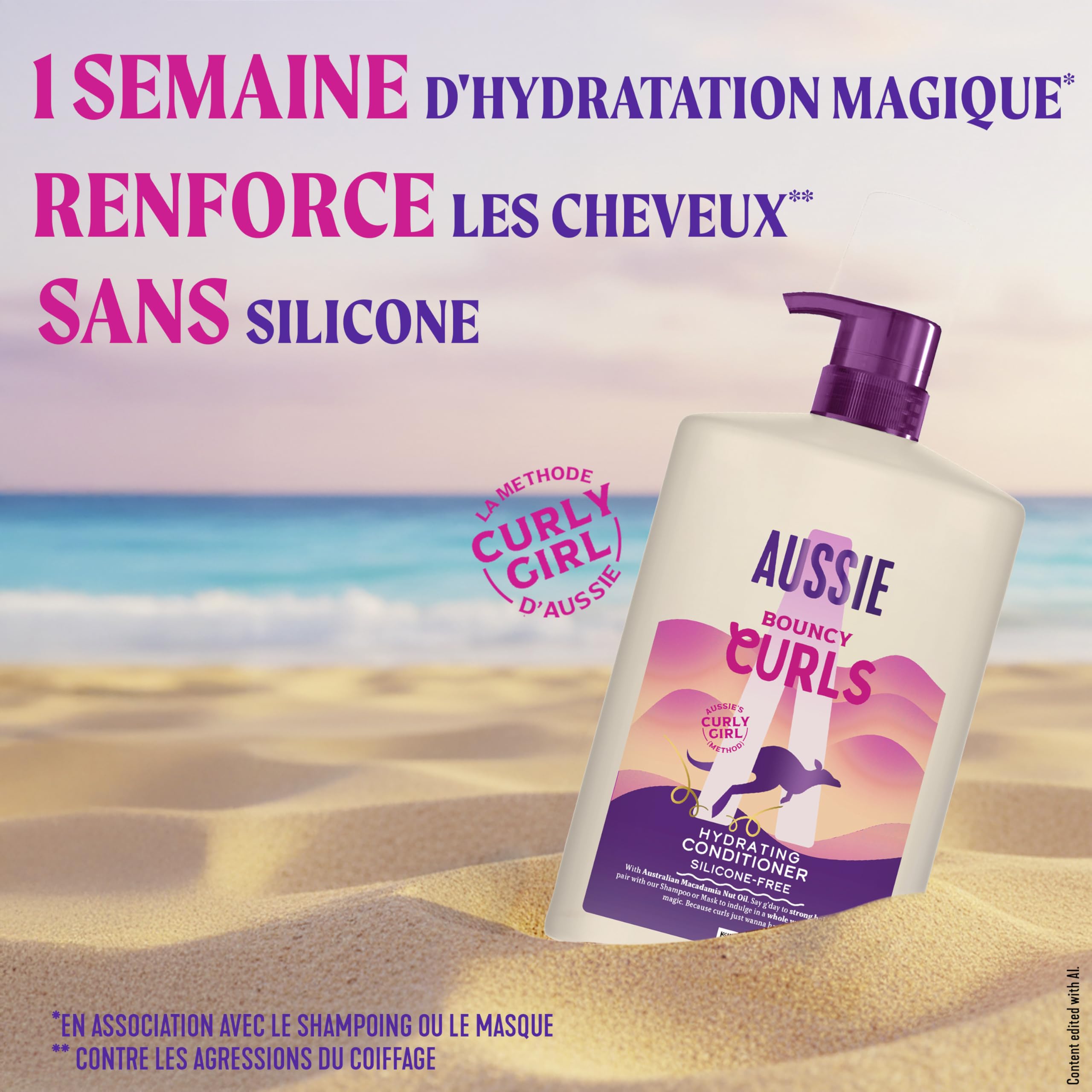 Aussie Bouncy Curls Après-Shampooing Hydratant 1000ml, Boost Hydratant Quotidien Pour Cheveux Bouclés et Ondulés, Avec Huiles de Jojoba, Coco et Macadamia, Ne Alourdit Pas, Végane