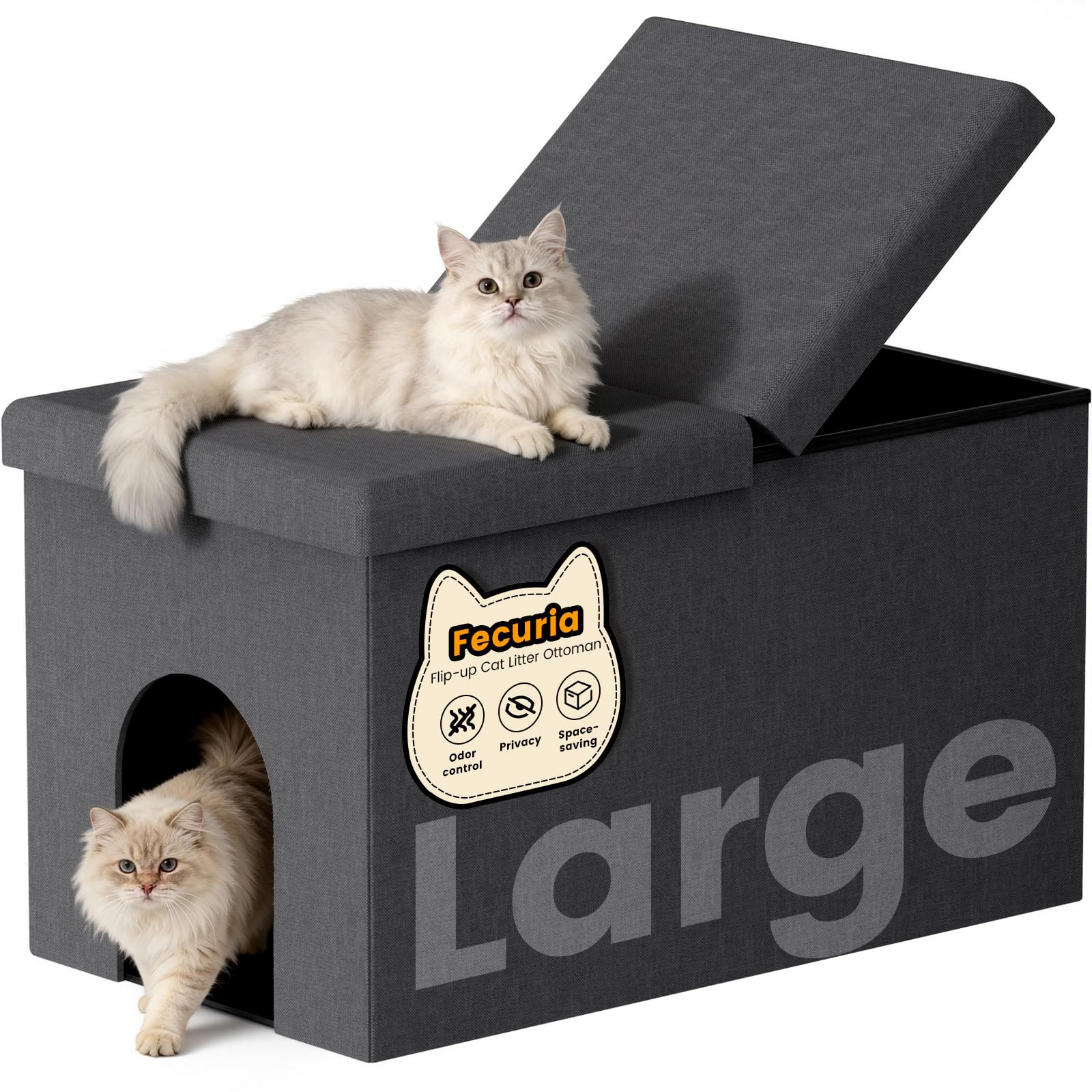Fecuria 3-in-1 Cat Litter Box Enclosure