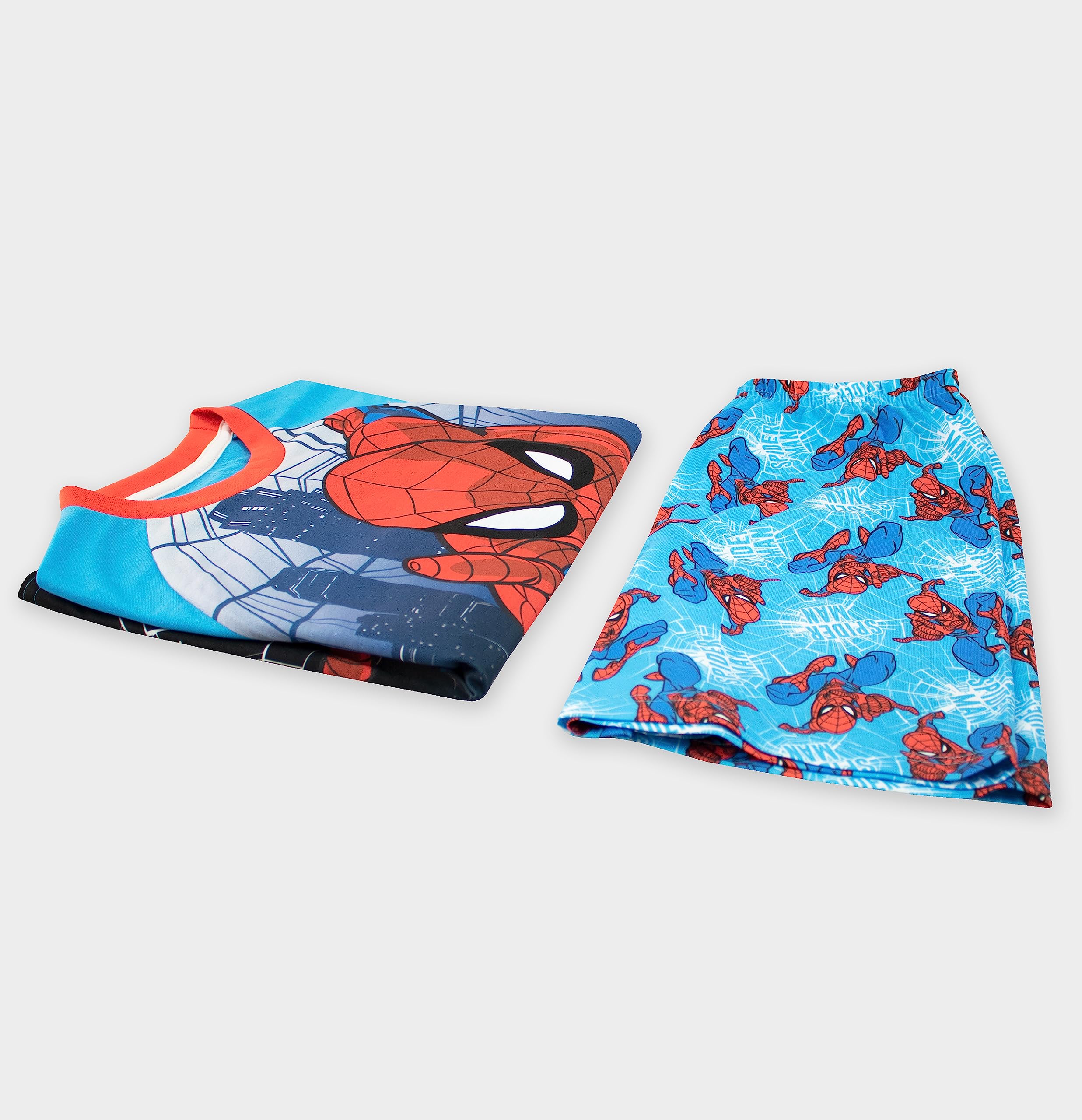 Marvel Pijama Spiderman para niños | Pijama Corto de Spider-Man para niños | Tallas de 2 a 12 años | Merchandising Oficial de Spiderman
