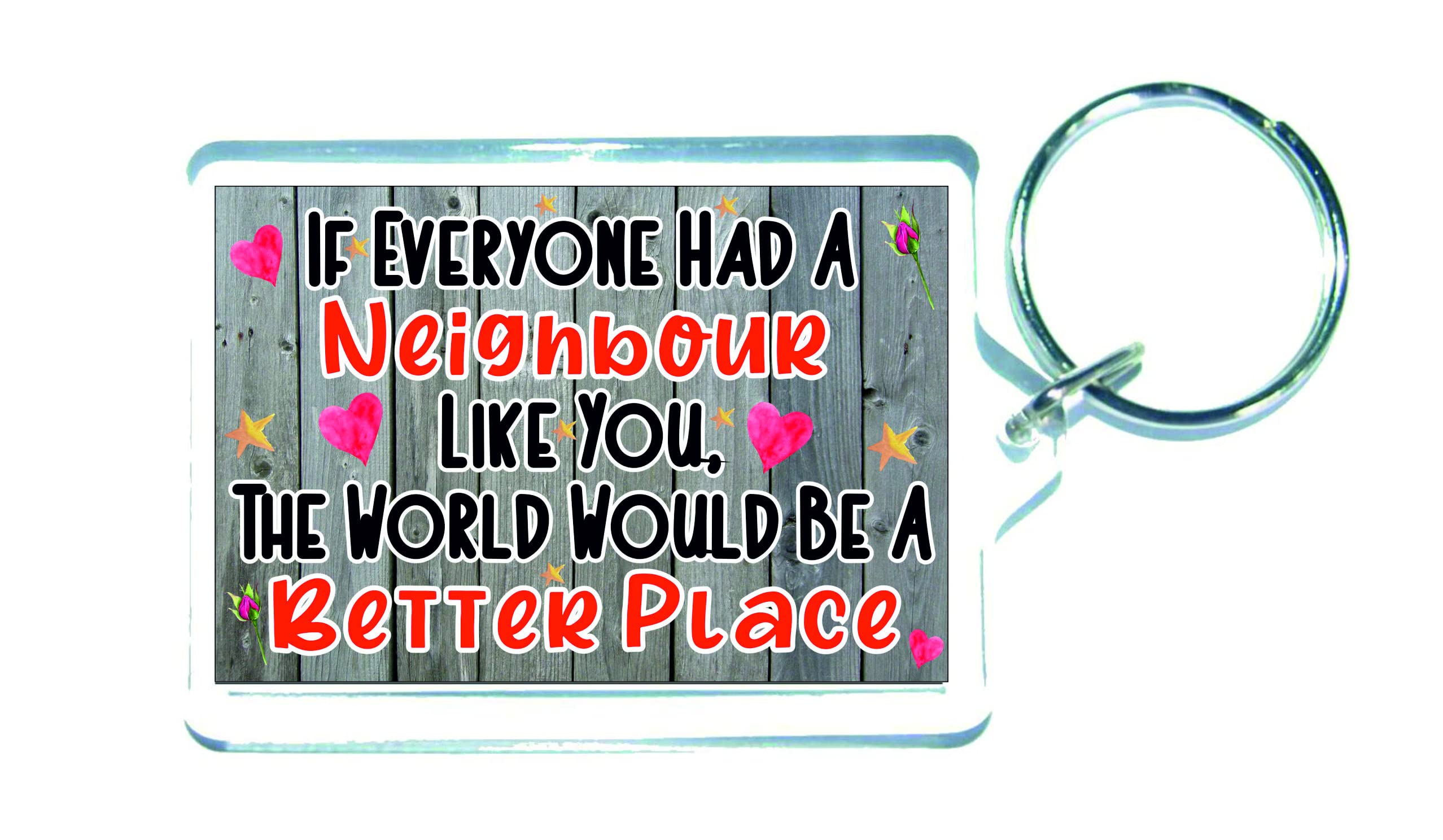 Decalarama Fun Neighbour Keyring - The World Would Be A Better Place - PINK Novelty Fun Gift - Present Birthday Christmas Thank You