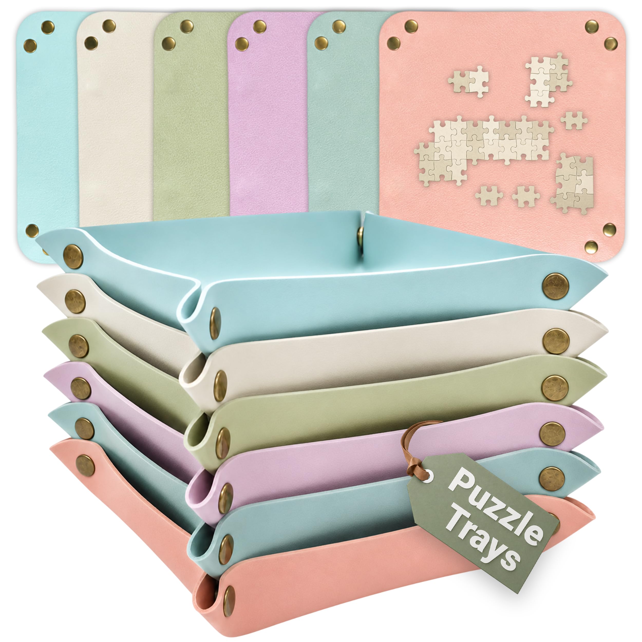 Puzzle Sorting Trays - 6X Puzzle Organizer for Sorting 1000 Pieces up to 4800 Pieces, Stackable Jigsaw Accessories for Adults