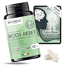 Resetta corpo e mente – Brucia Grassi Potenti Veloci 60 cps. Drenante Forte Dimagrante con Garcinia Cambogia, Glucomannano, Bromelina e Ribolife®+ Ebook Psico Reset