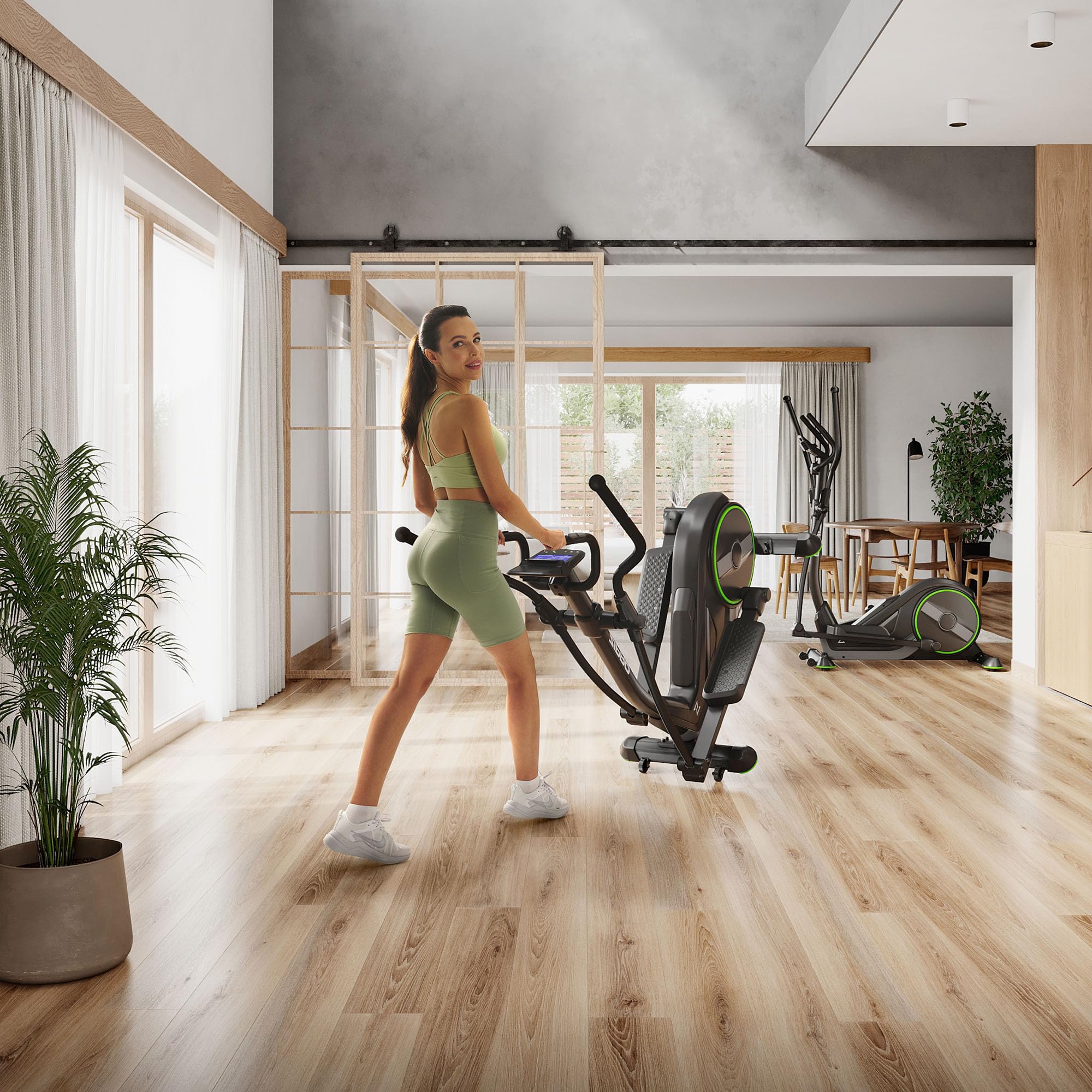 Zipro Orbitrek Wave, trenażer eliptyczny do 120 kg, orbitrek do domu, przyrząd treningowy cardio, maszyna do ćwiczeń, trenażer domowy, 32 poziomy oporu, Bluetooth, uchwyt na iPada