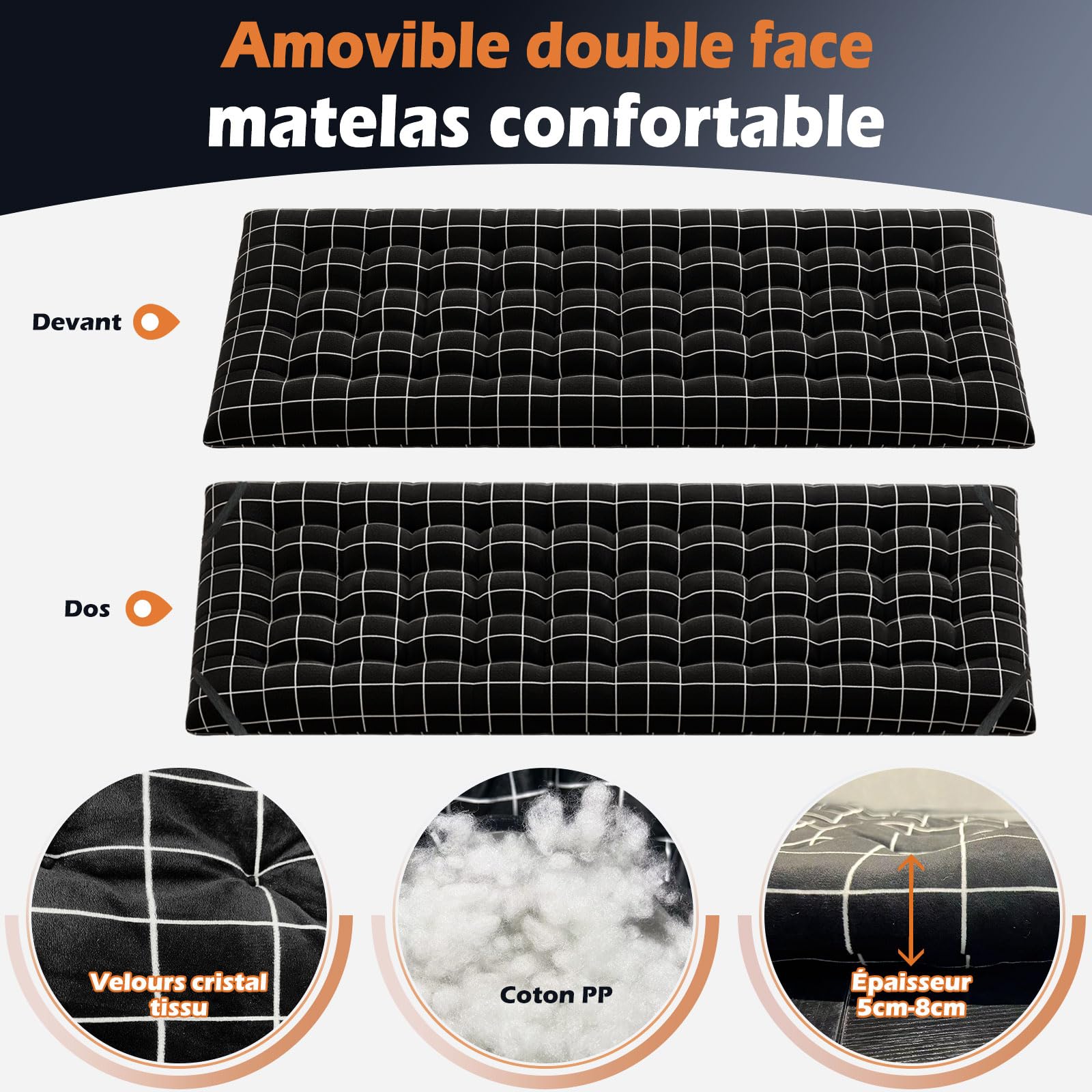 ATORPOK SHOP Lit de Camping Pliable Robuste pour Adultes，lit de Couchage Confortable avec capacité de 200 kg pour Voyage/Bureau/extérieur (Noir)