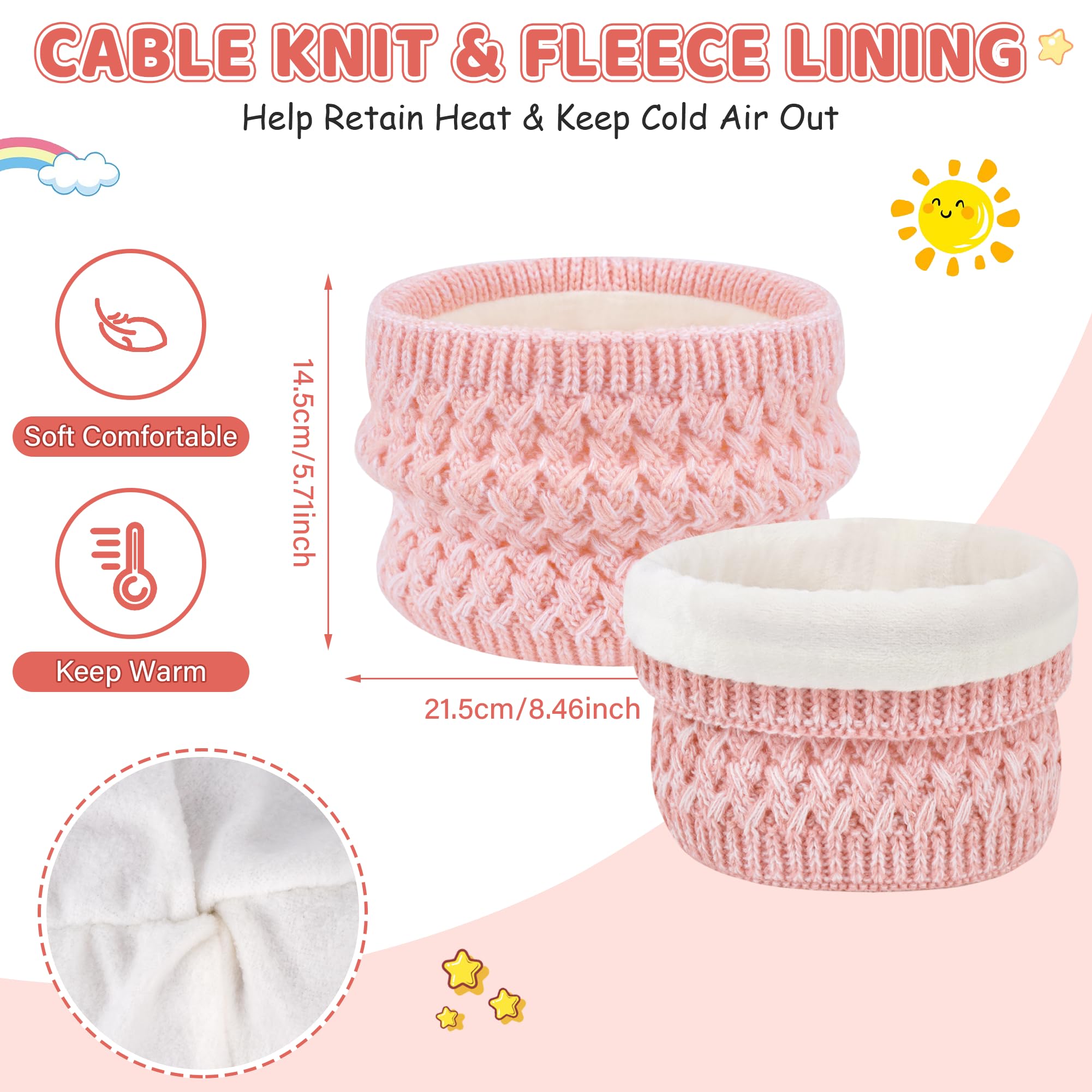 ZASFOU Bambini Cappello Invernale Sciarpa Guanti Touch Screen Set 2 3 4 5 6 7 Anni Berretto Cappelli in Maglia con Pompon Scaldacollo Guanto Regali per Ragazze Ragazzo