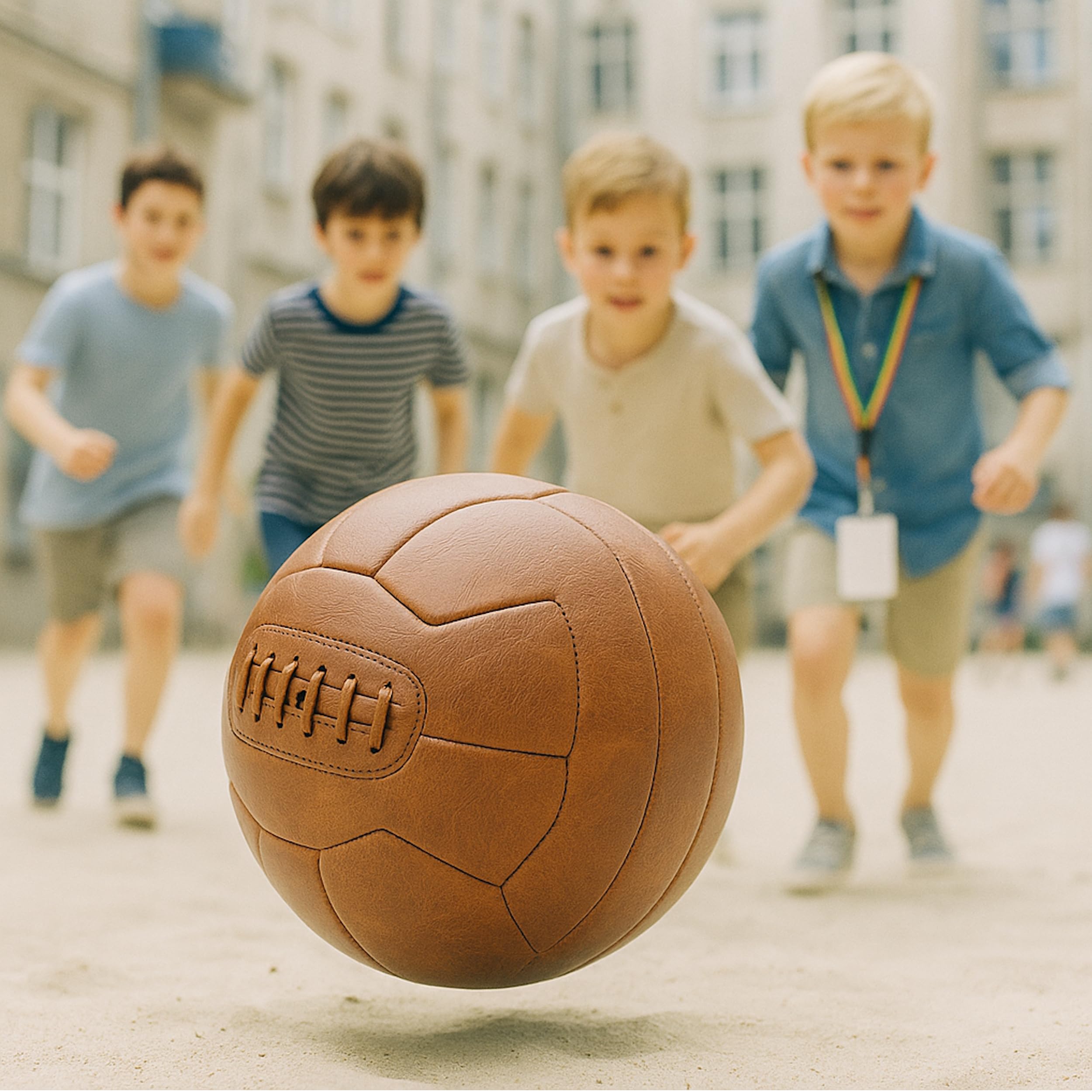noTrash2003 Ballon de football rétro au look vintage 1954 Style Merveille de Berne en cuir polyuréthane marron Taille 5